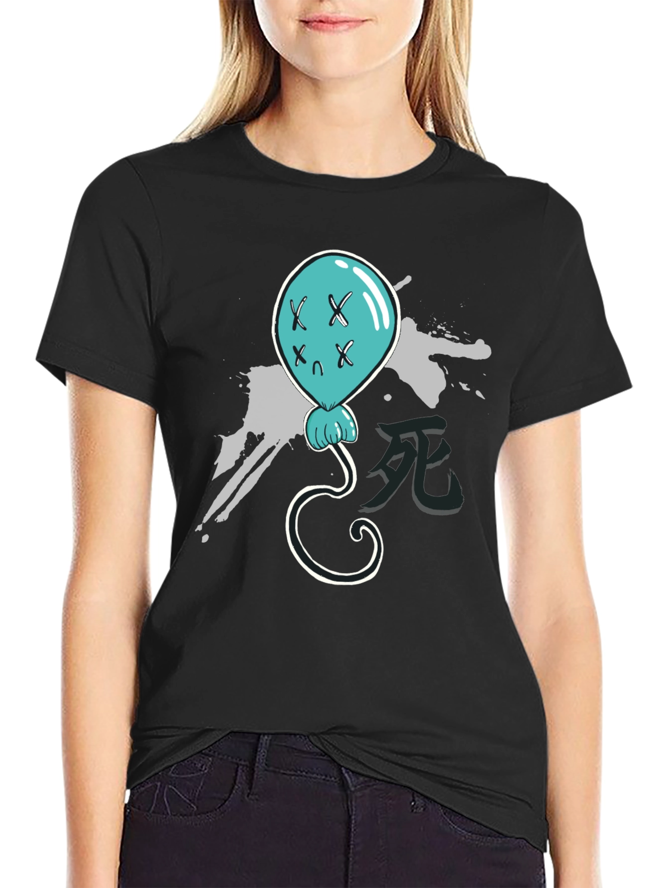 Creepy Cute Balloon T-Shirt - Black