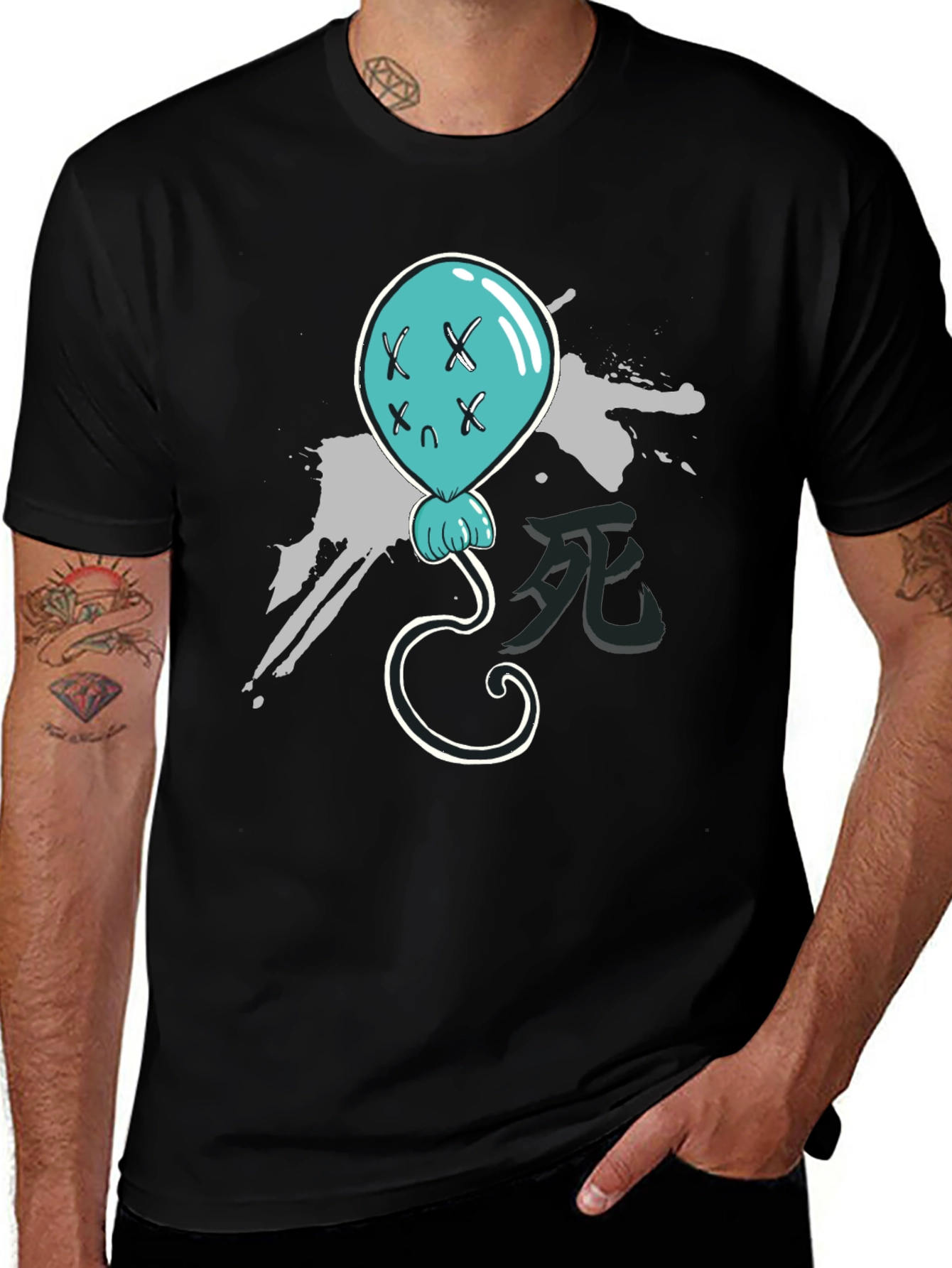 Creepy Cute Balloon T-Shirt - Black