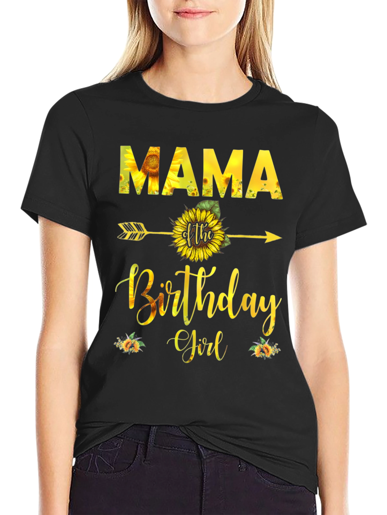 Mama Birthday Girl Sunflower T-Shirt