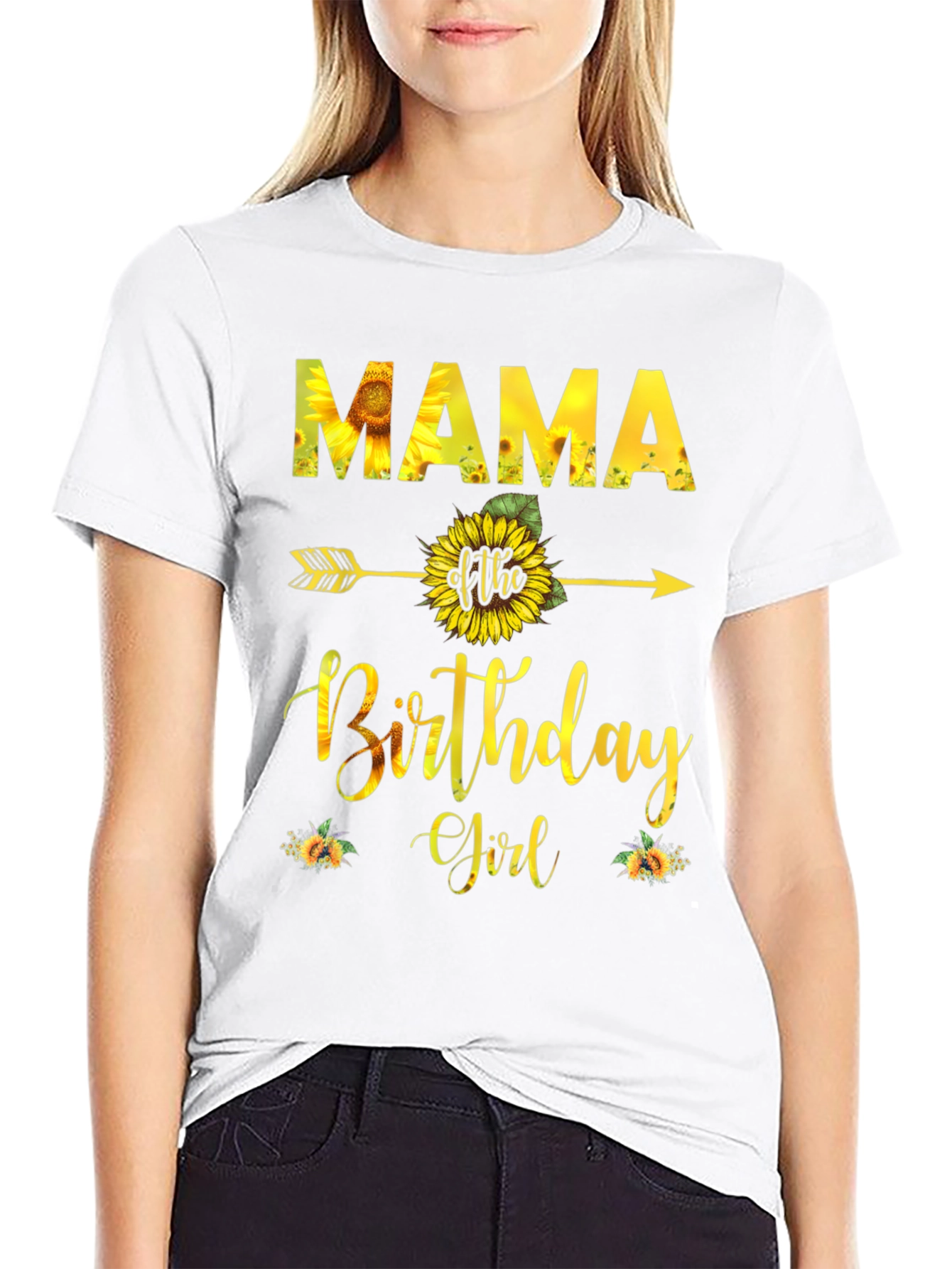 Mama Birthday Girl Sunflower T-Shirt
