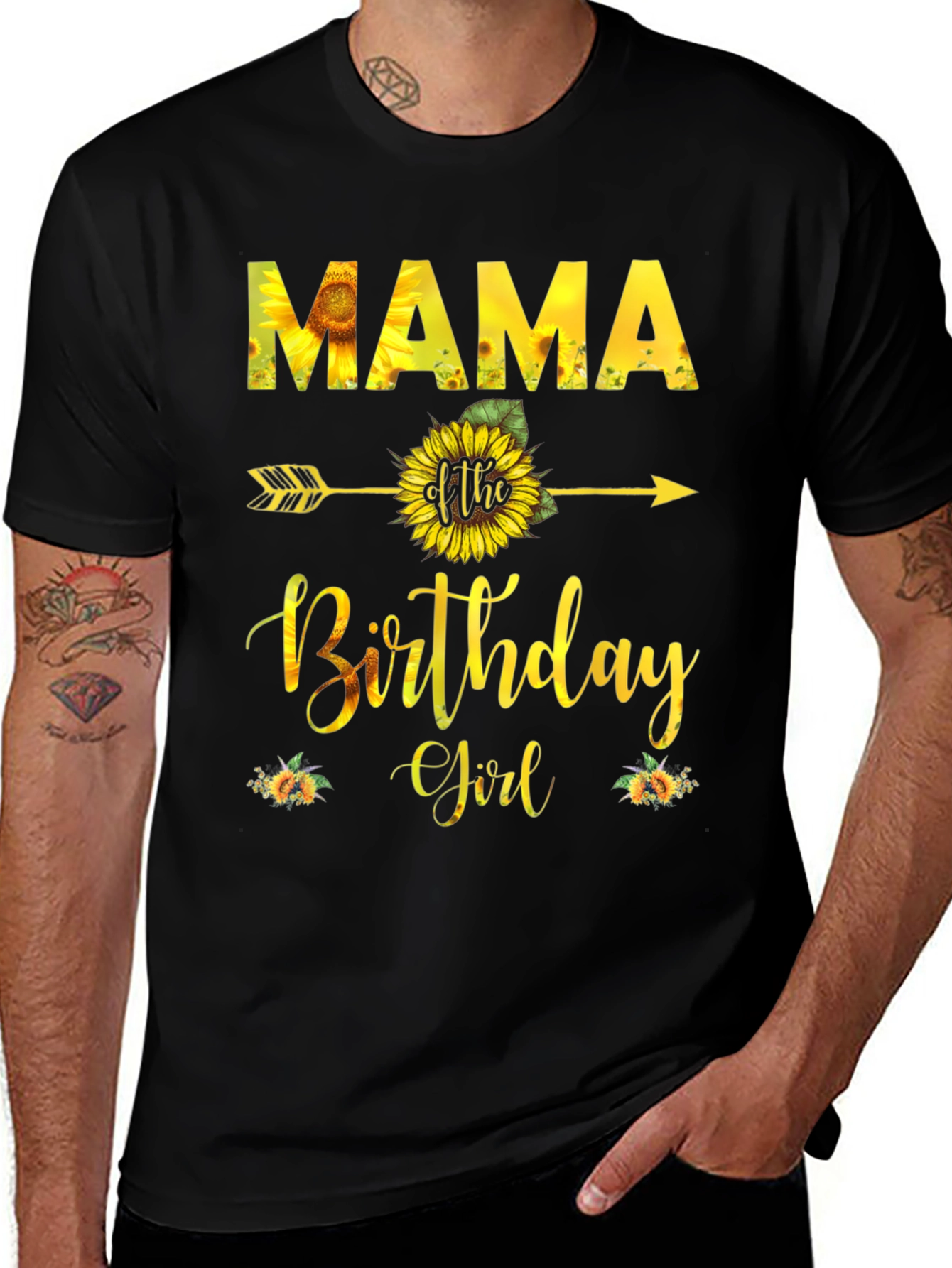 Mama Birthday Girl Sunflower T-Shirt
