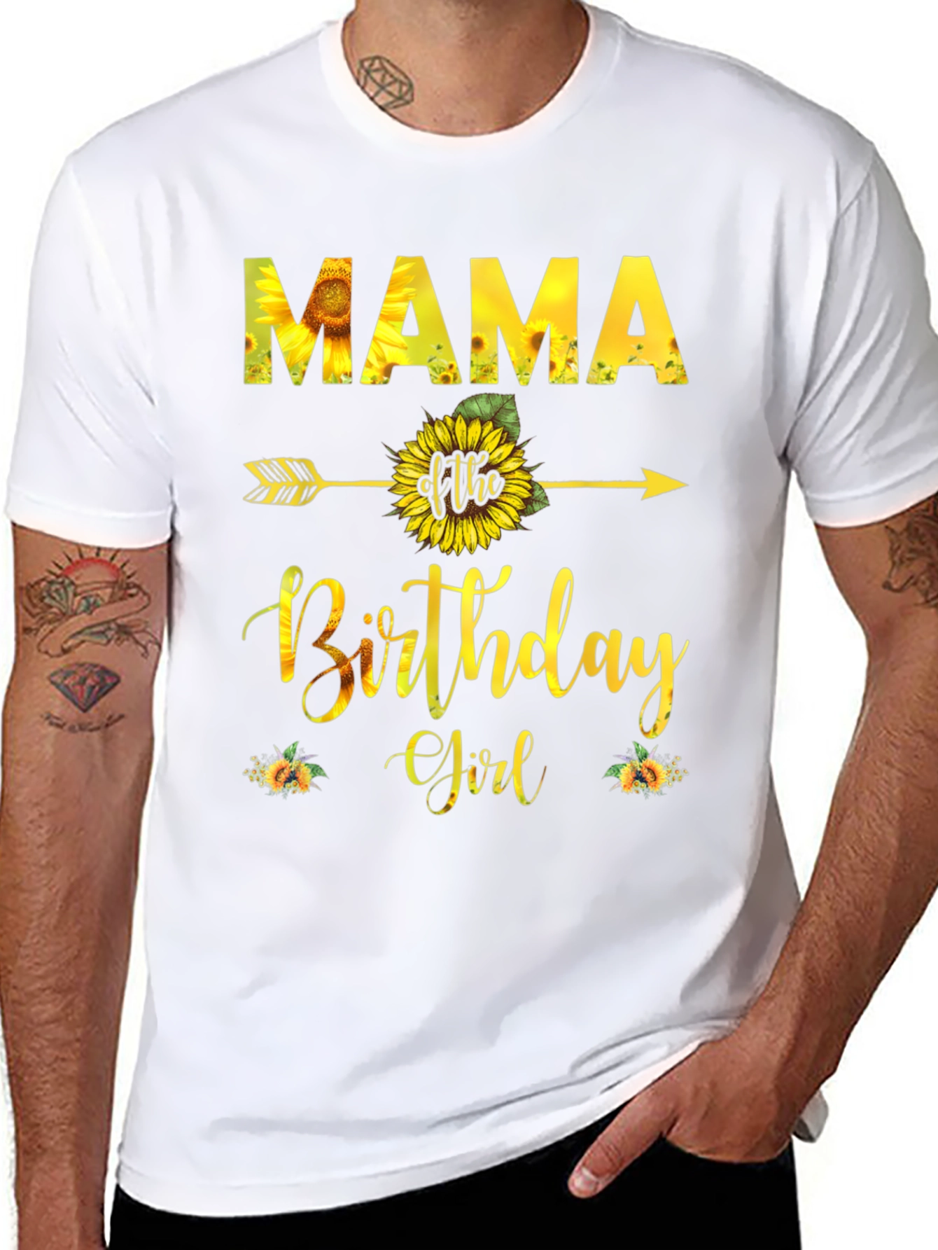 Mama Birthday Girl Sunflower T-Shirt
