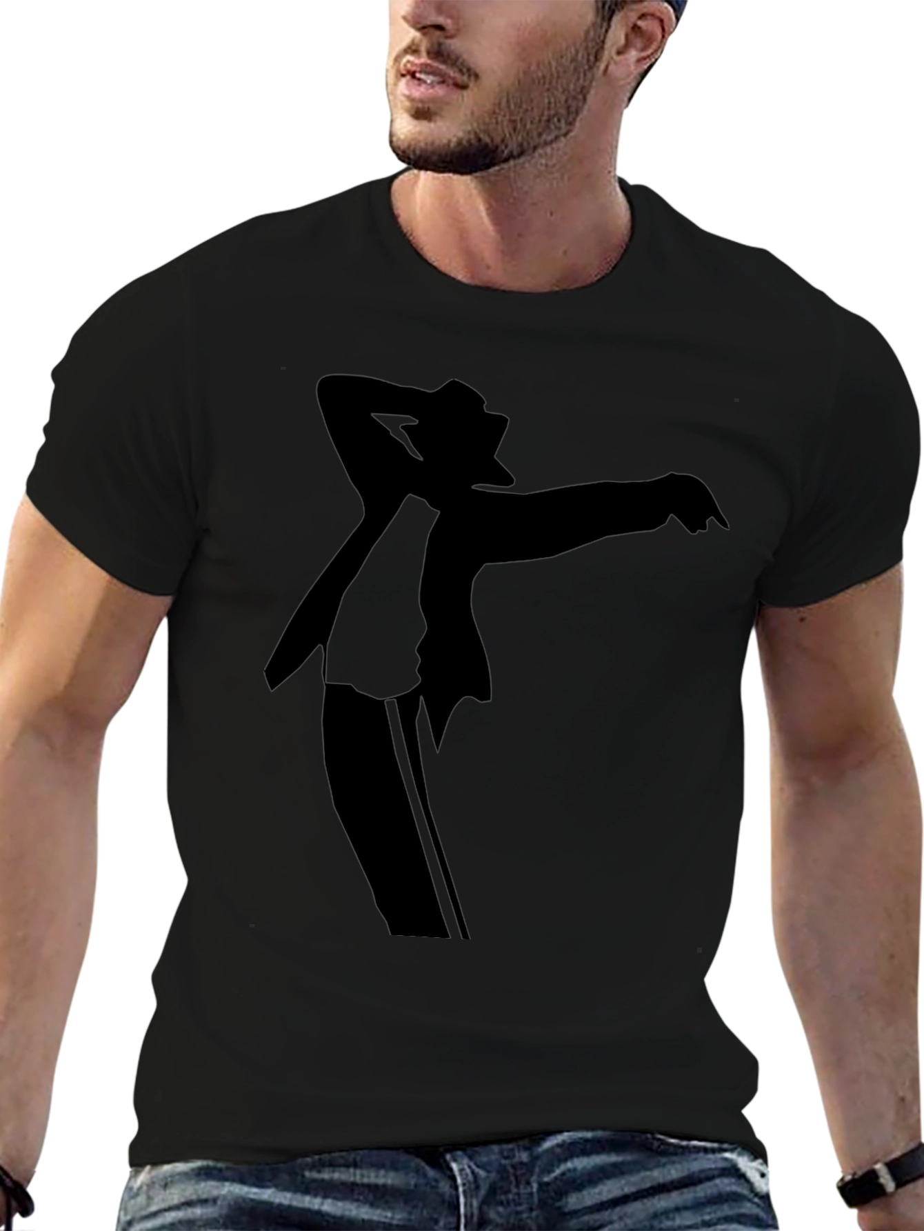 Michael Jackson Silhouette Black Graphic T-Shirt