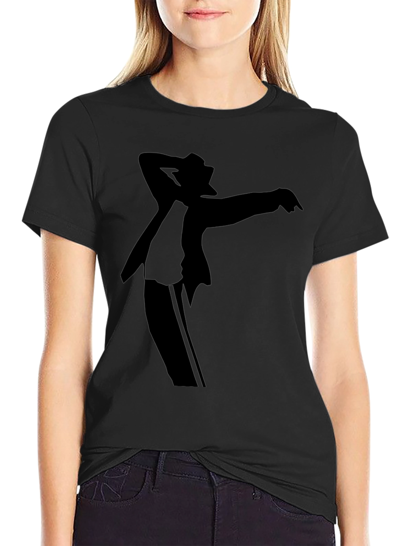 Michael Jackson Silhouette Black Graphic T-Shirt