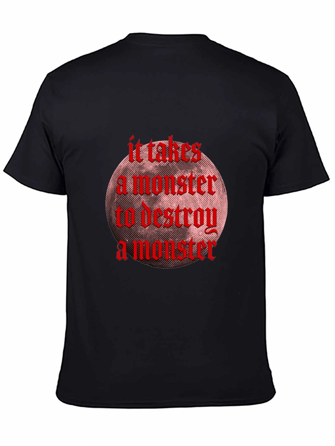 Monster Destroy Graphic Black T-Shirt