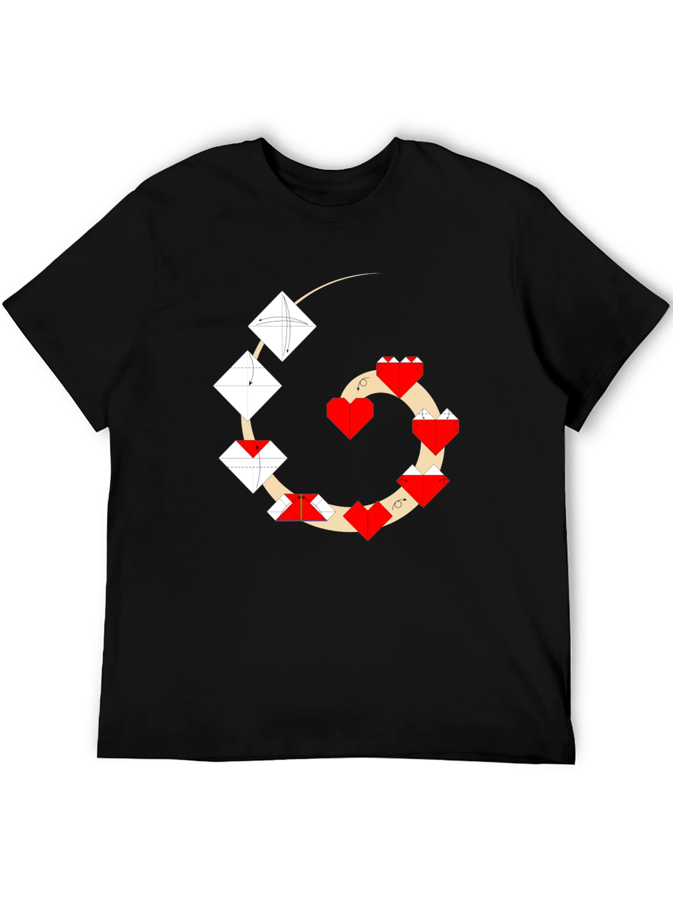 Origami Heart T-Shirt - Unique Geometric Design