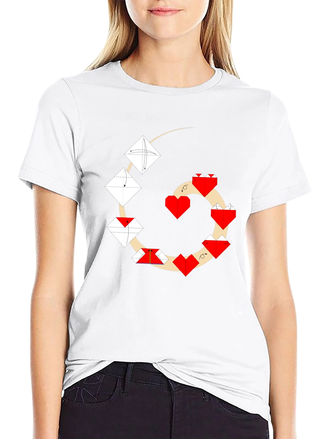 Origami Heart T-Shirt - Unique Geometric Design