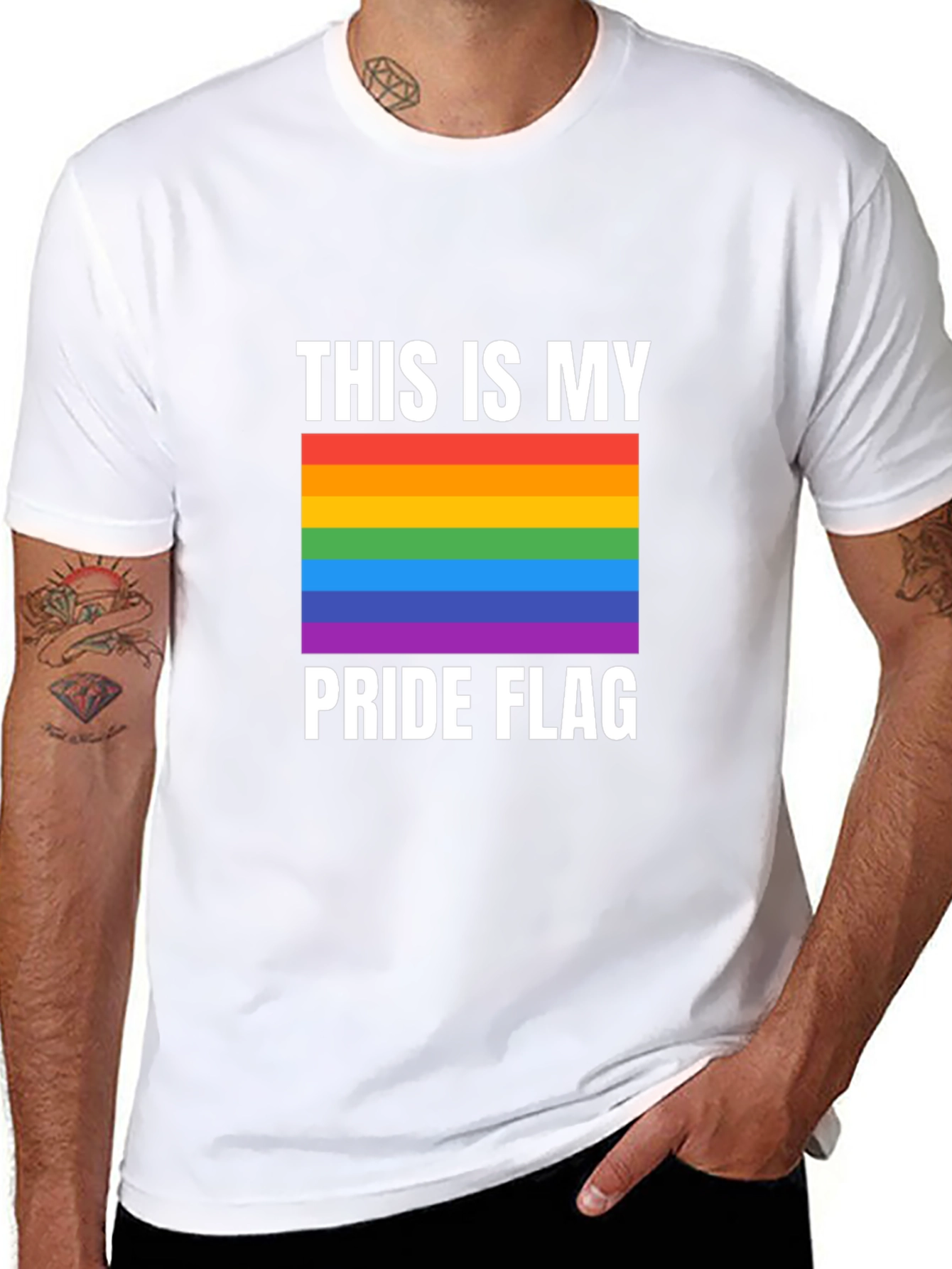 Pride Flag Graphic Tee - Show Your Support!