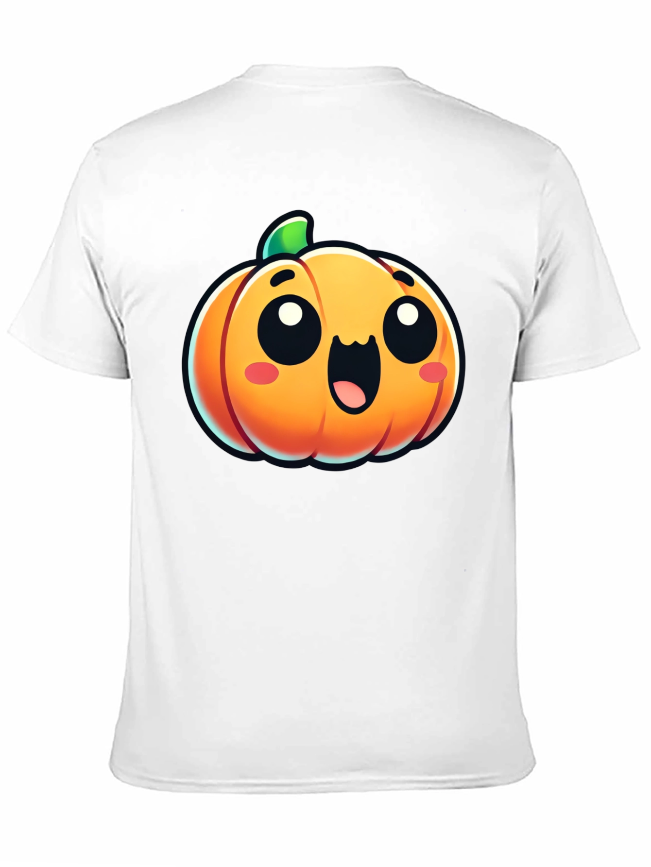 Cute Pumpkin Graphic Tee - Black Cotton Shirt