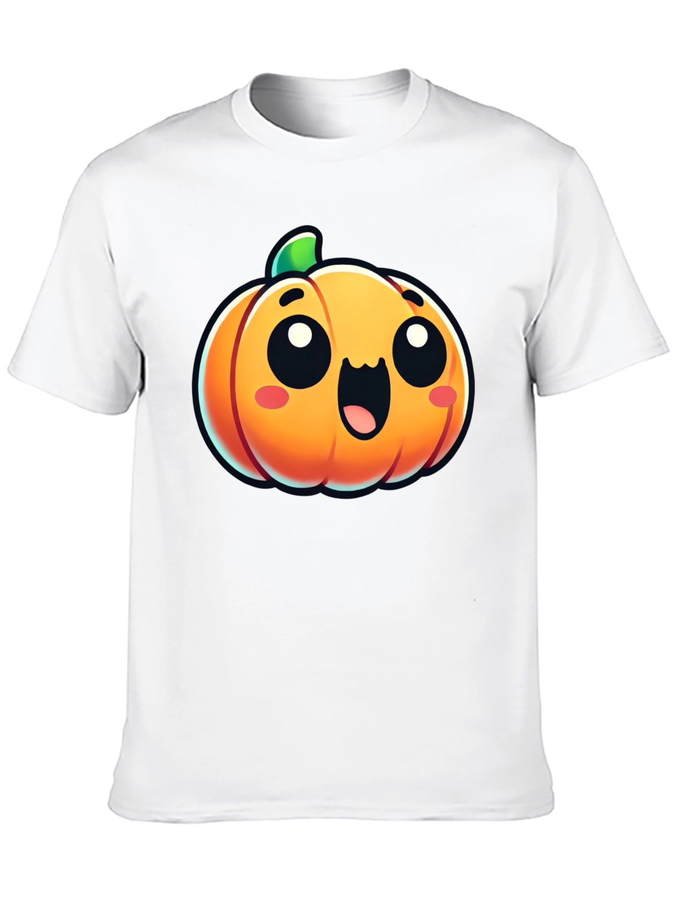 Cute Pumpkin Graphic Tee - Black Cotton Shirt