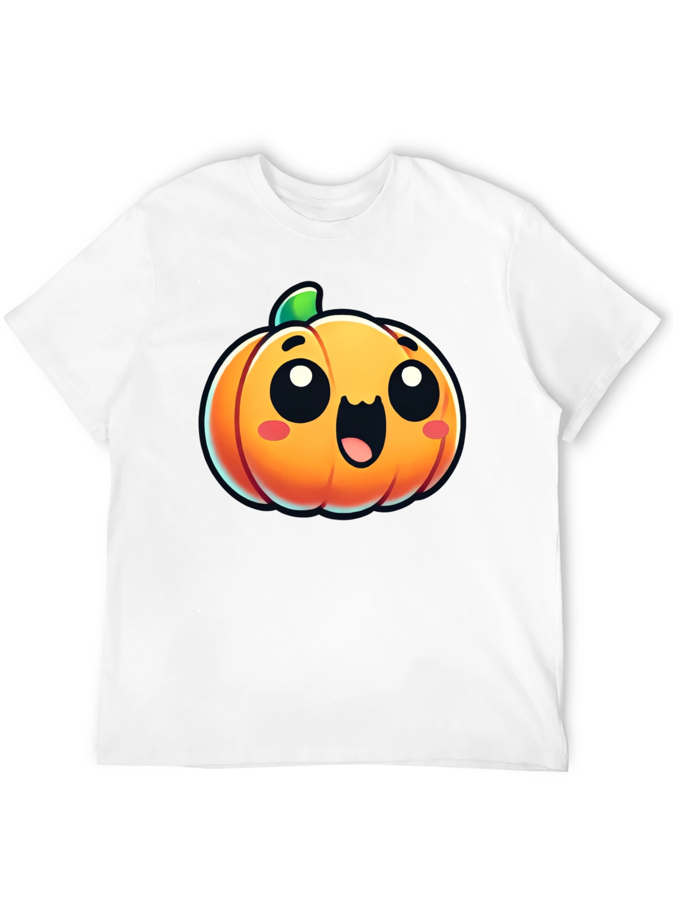 Cute Pumpkin Graphic Tee - Black Cotton Shirt