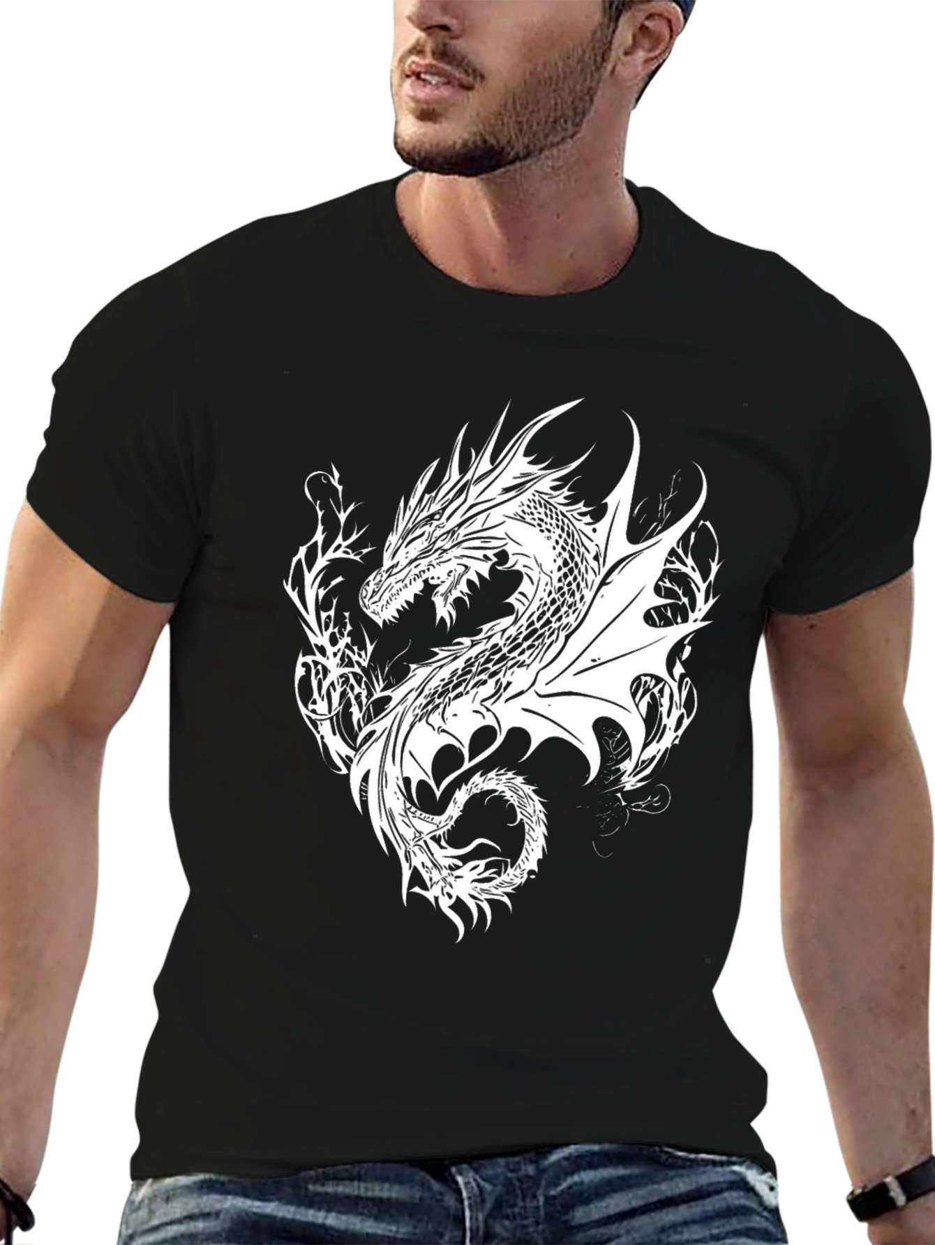 Dragon Graphic T-Shirt - Black