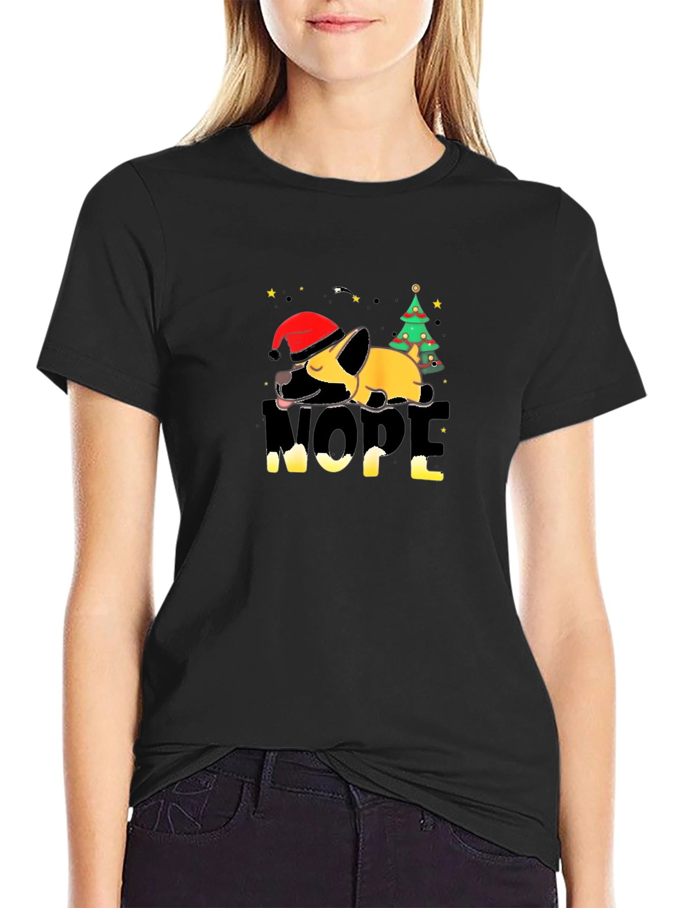 Nope Christmas Dog T-Shirt