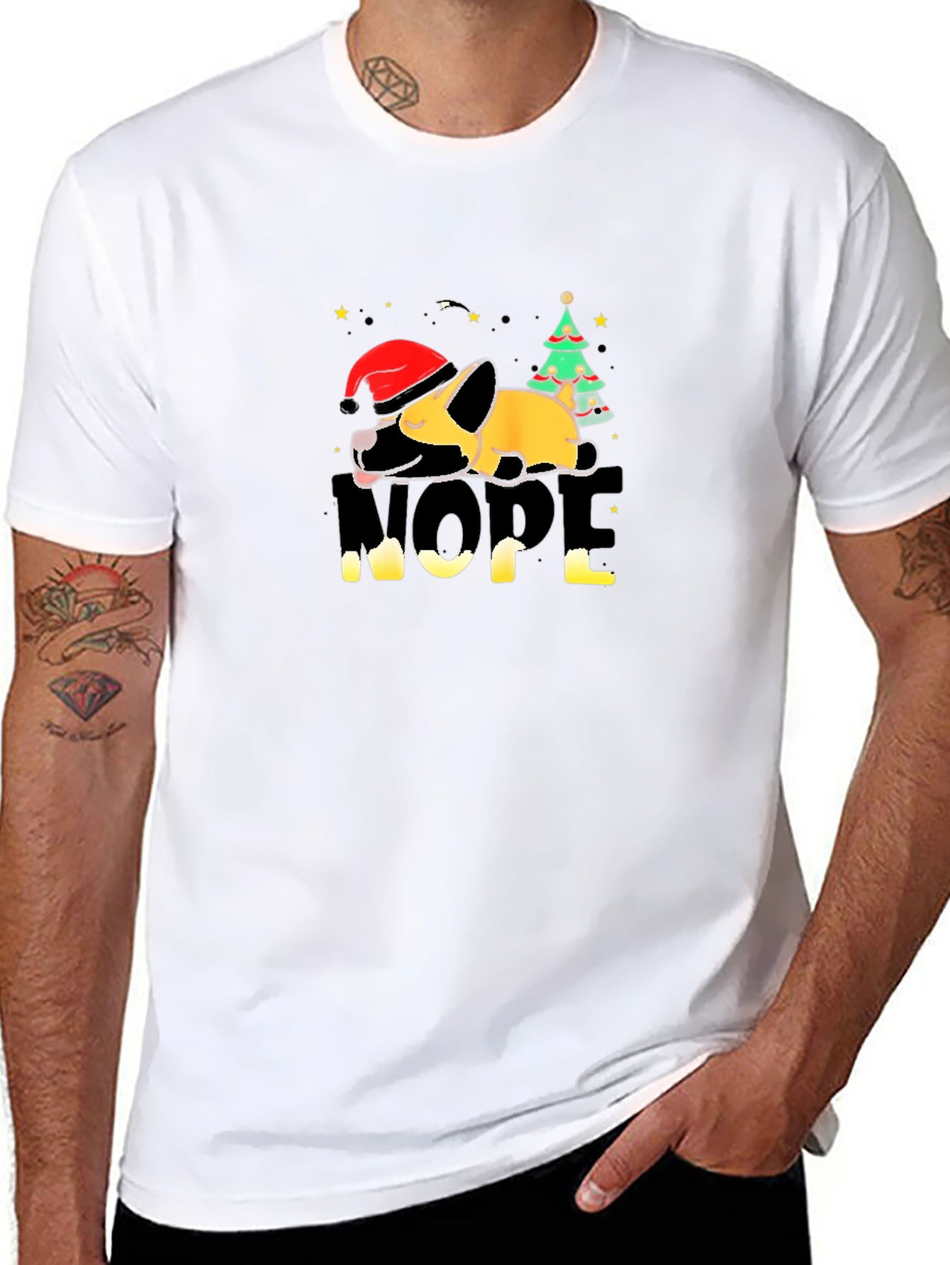 Nope Christmas Dog T-Shirt