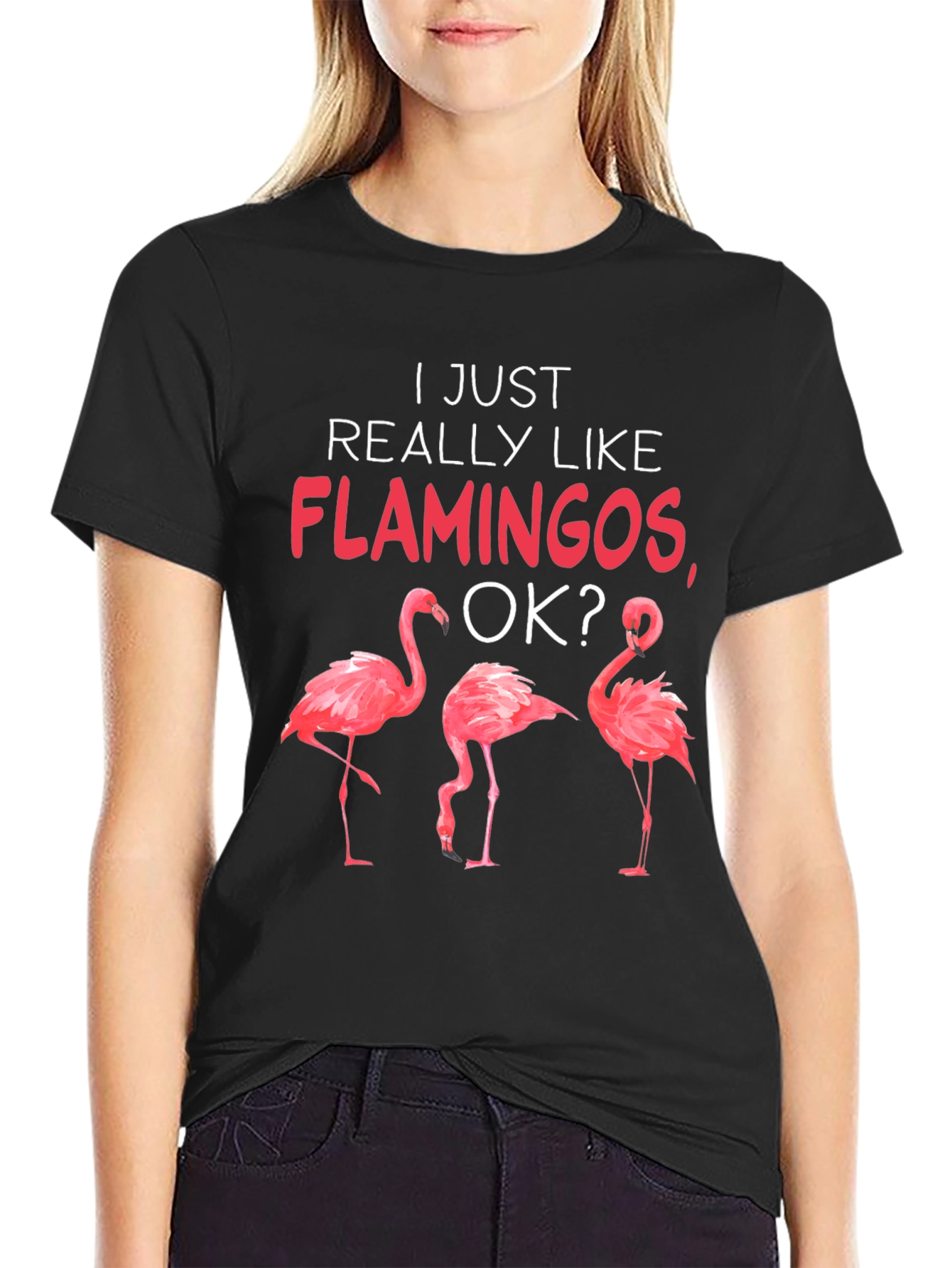 Flamingo Graphic Tee - I Just Really Like Flamingos