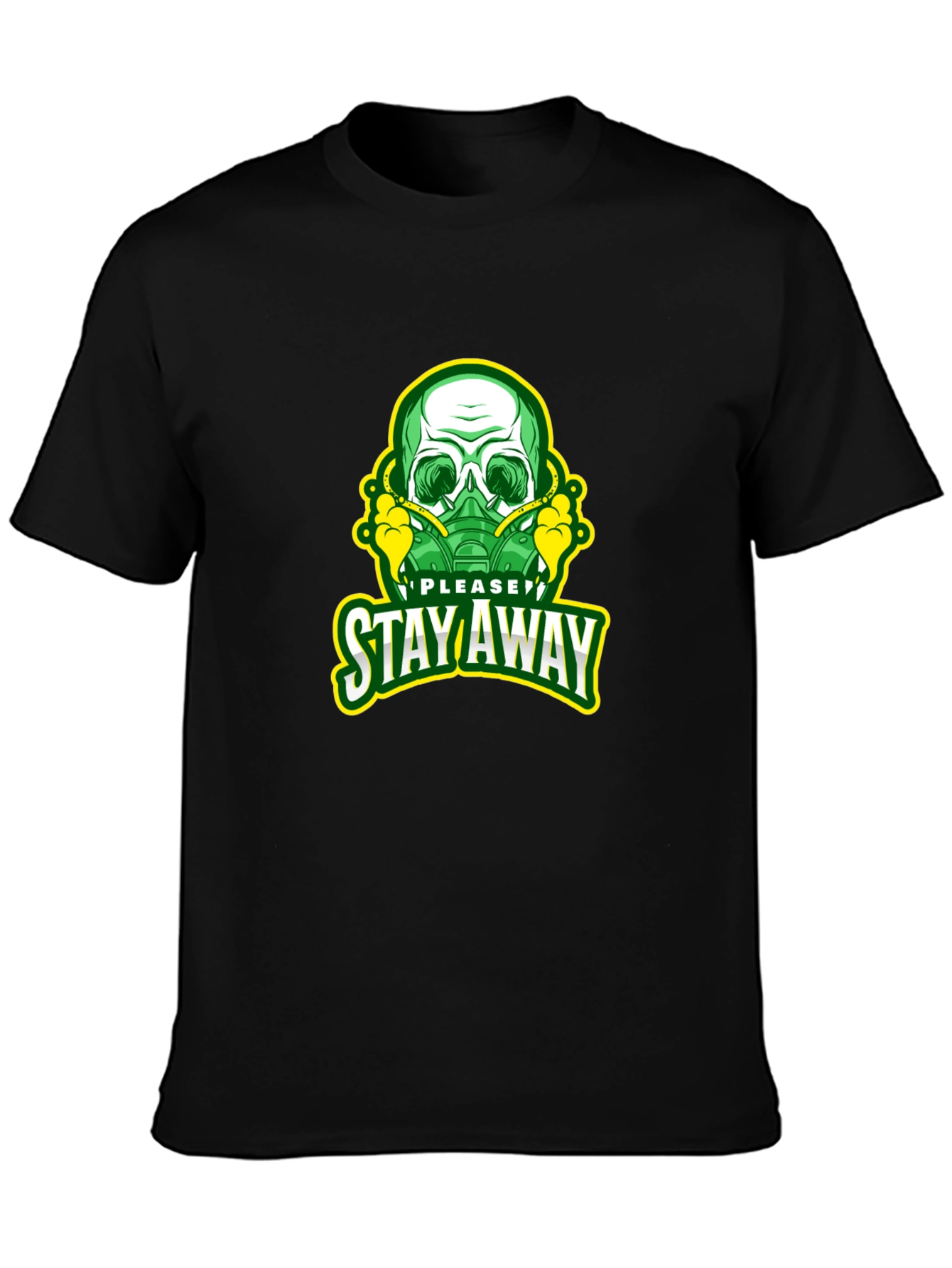 Stay Away Skull Graphic T-Shirt - Black