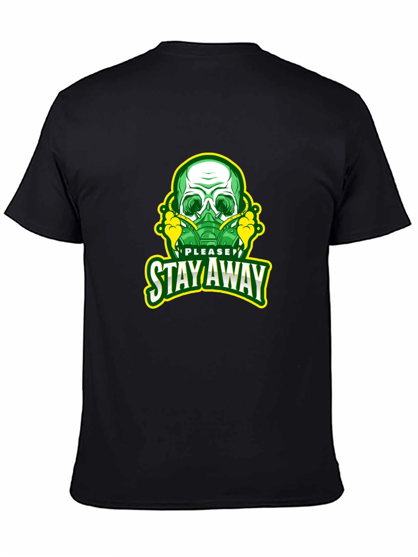 Stay Away Skull Graphic T-Shirt - Black
