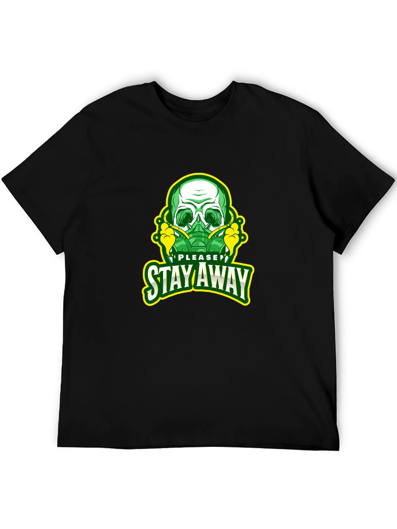 Stay Away Skull Graphic T-Shirt - Black
