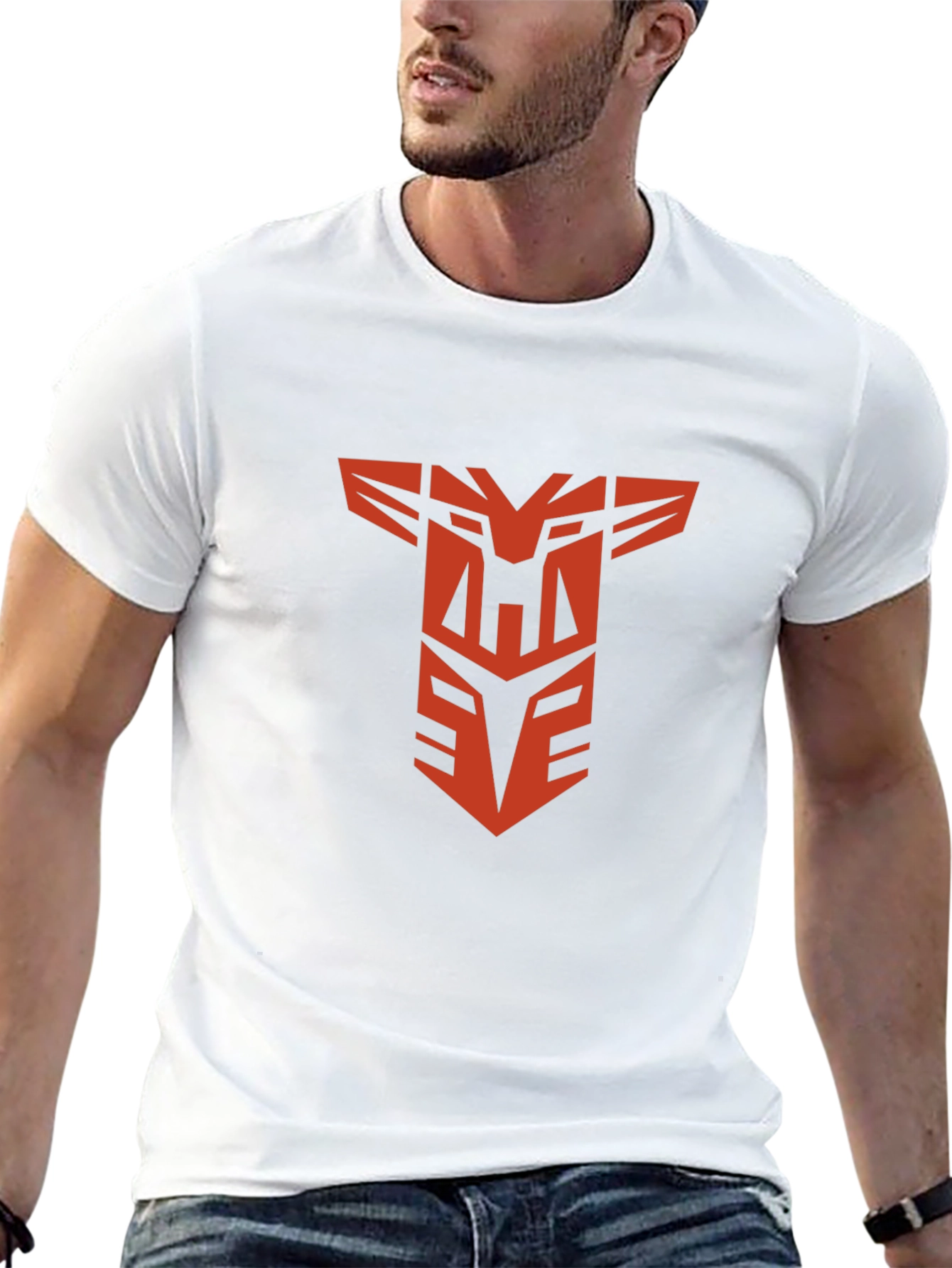 Red Robot Logo Black T-Shirt