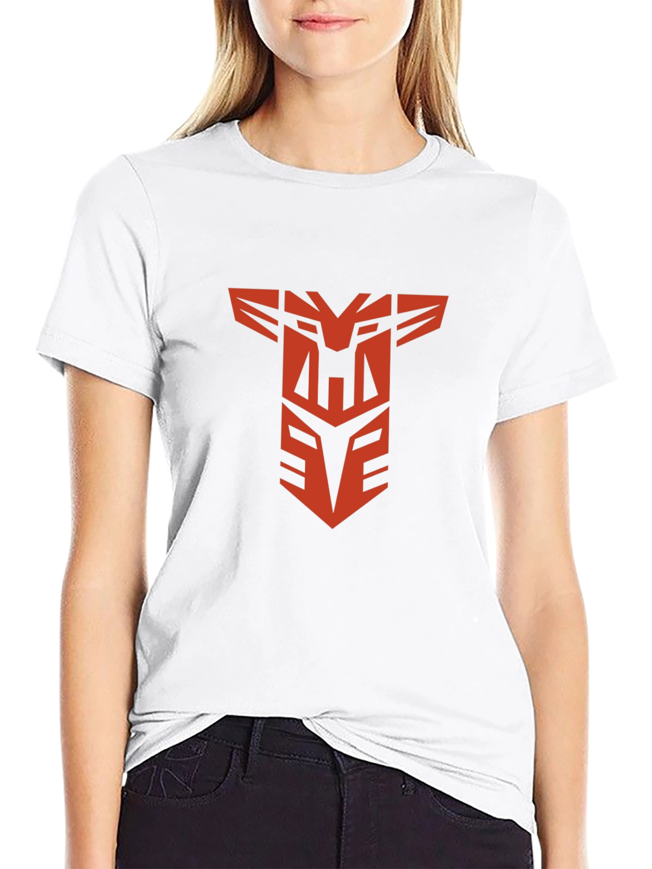 Red Robot Logo Black T-Shirt