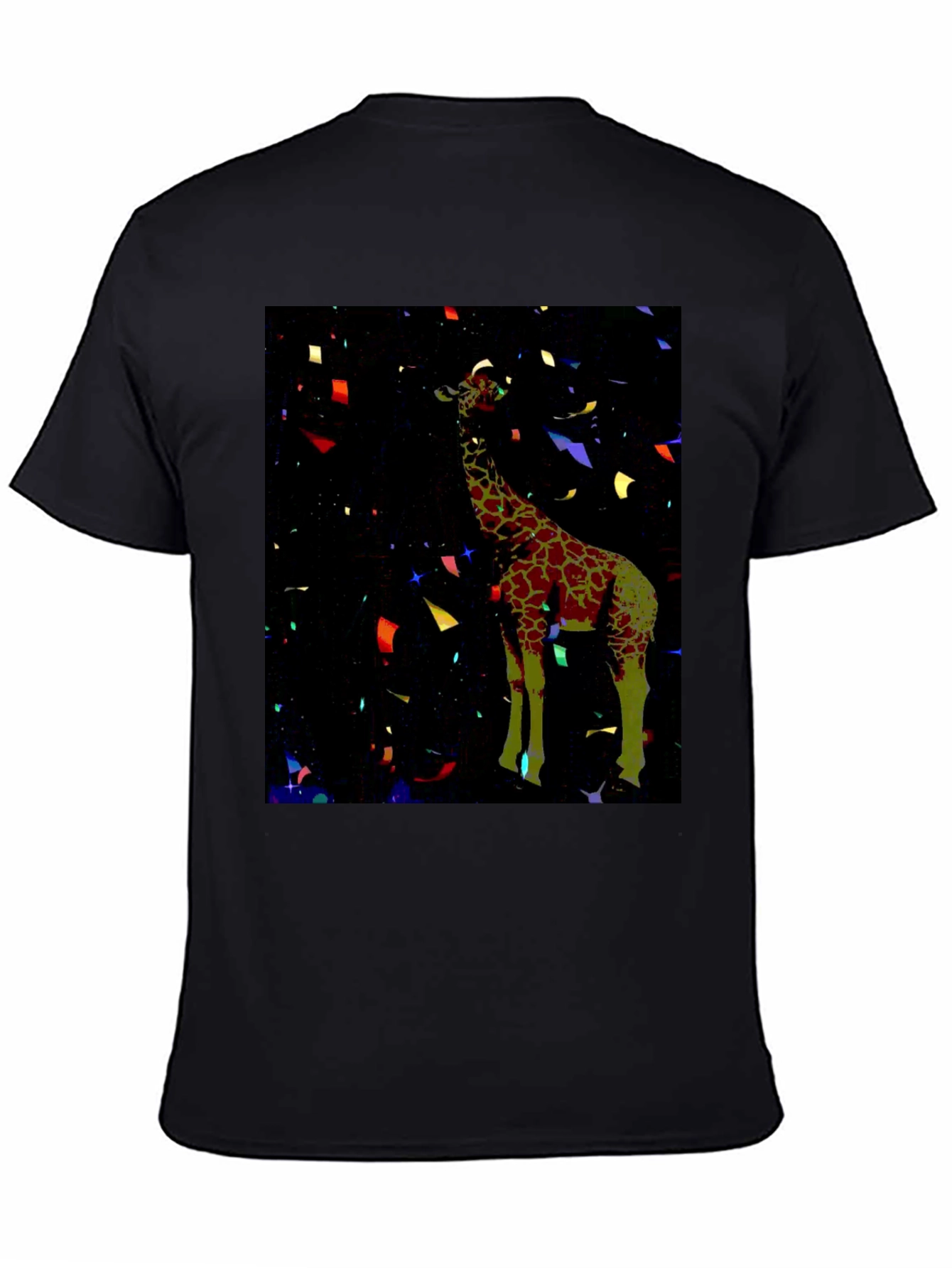 Giraffe Confetti Black Tee