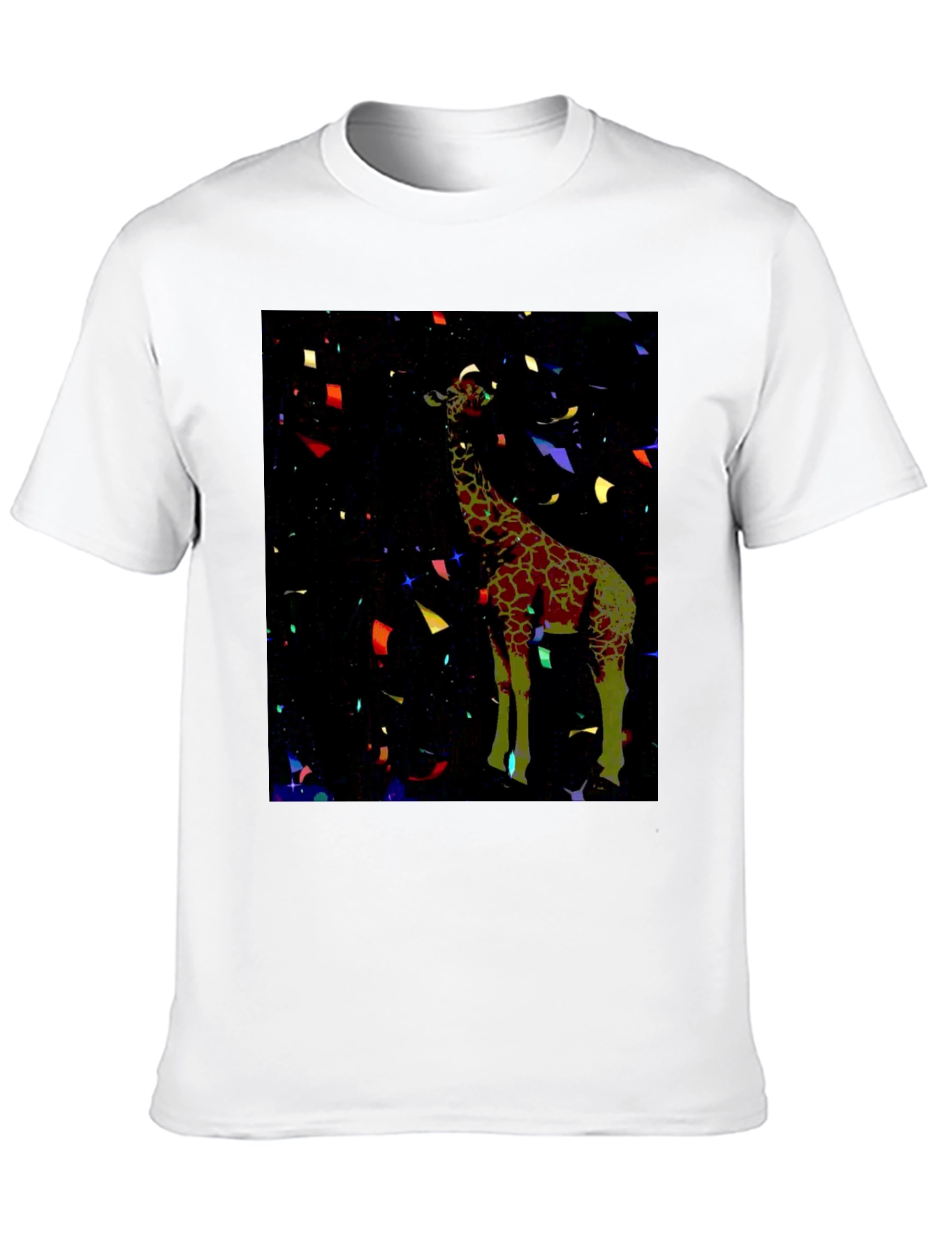 Giraffe Confetti Black Tee