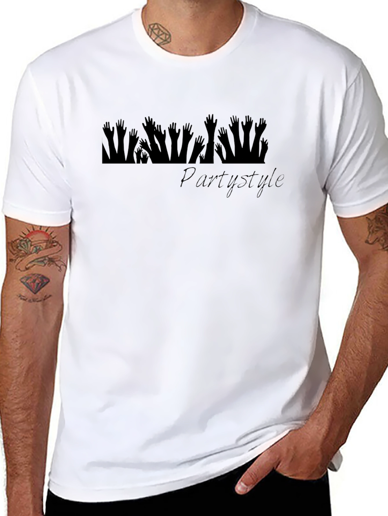 Party Style Graphic Tee - Black