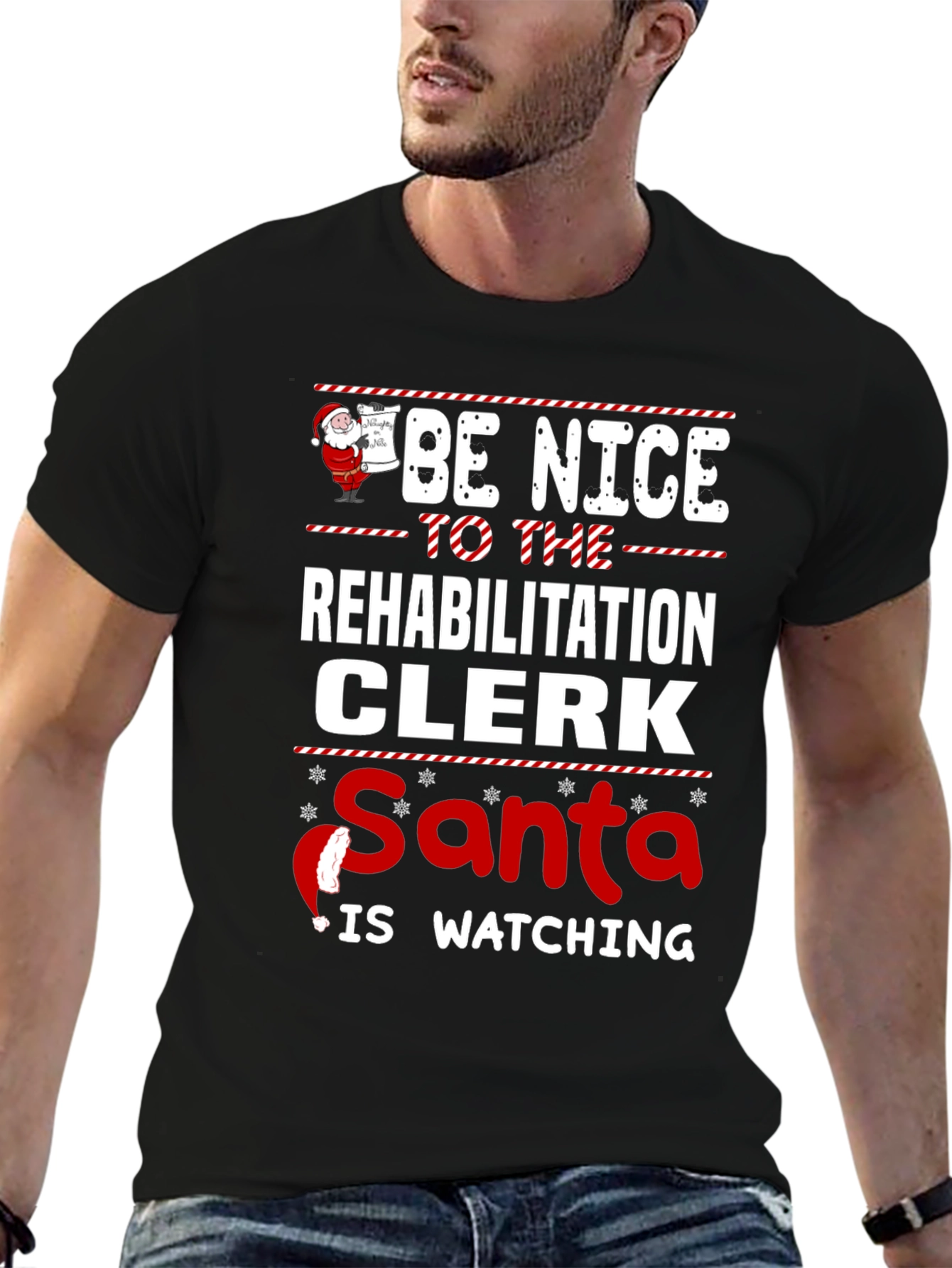 Rehabilitation Clerk Santa Watching T-Shirt