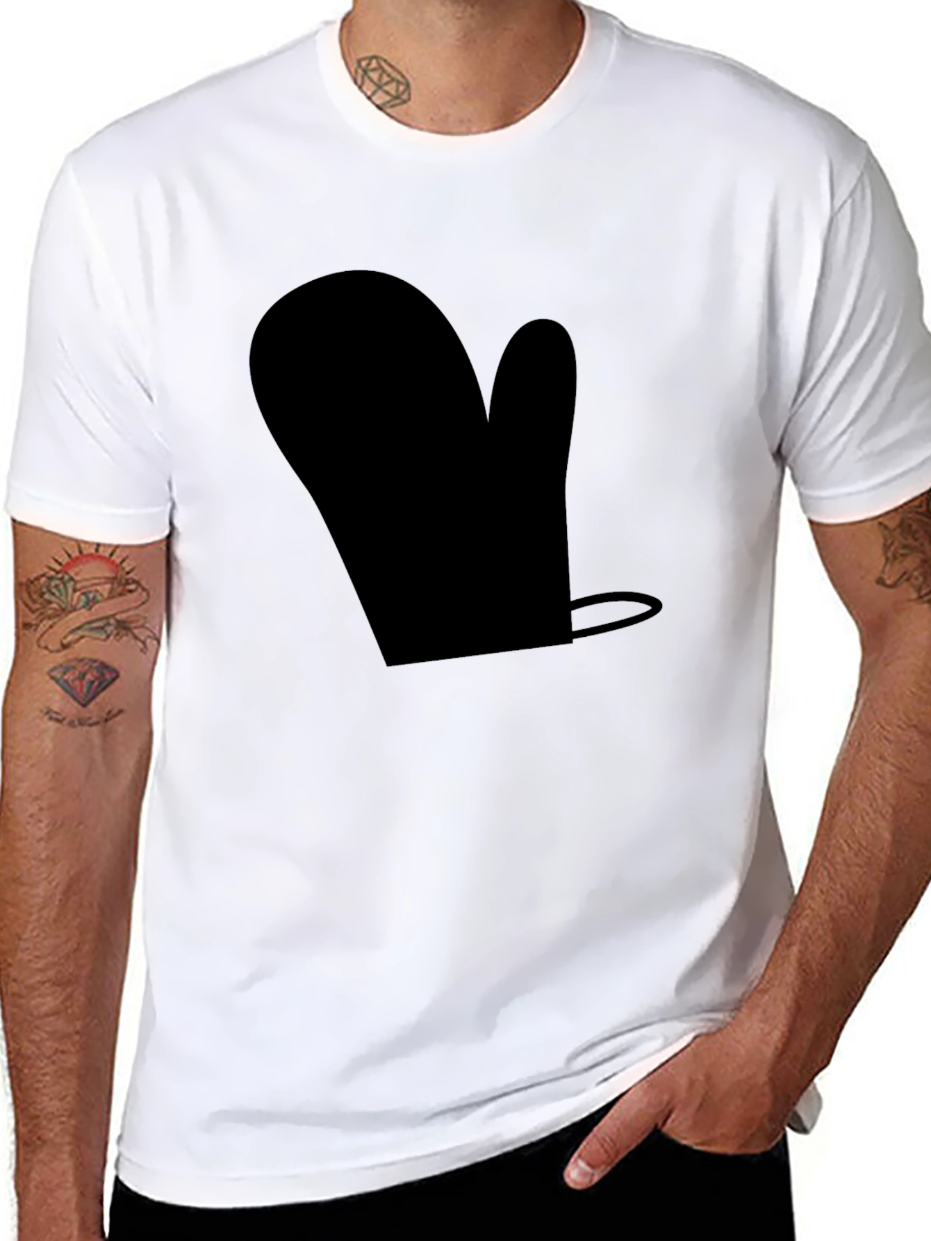 Novelty Black Oven Mitt T-Shirt - Quirky Casual Wear