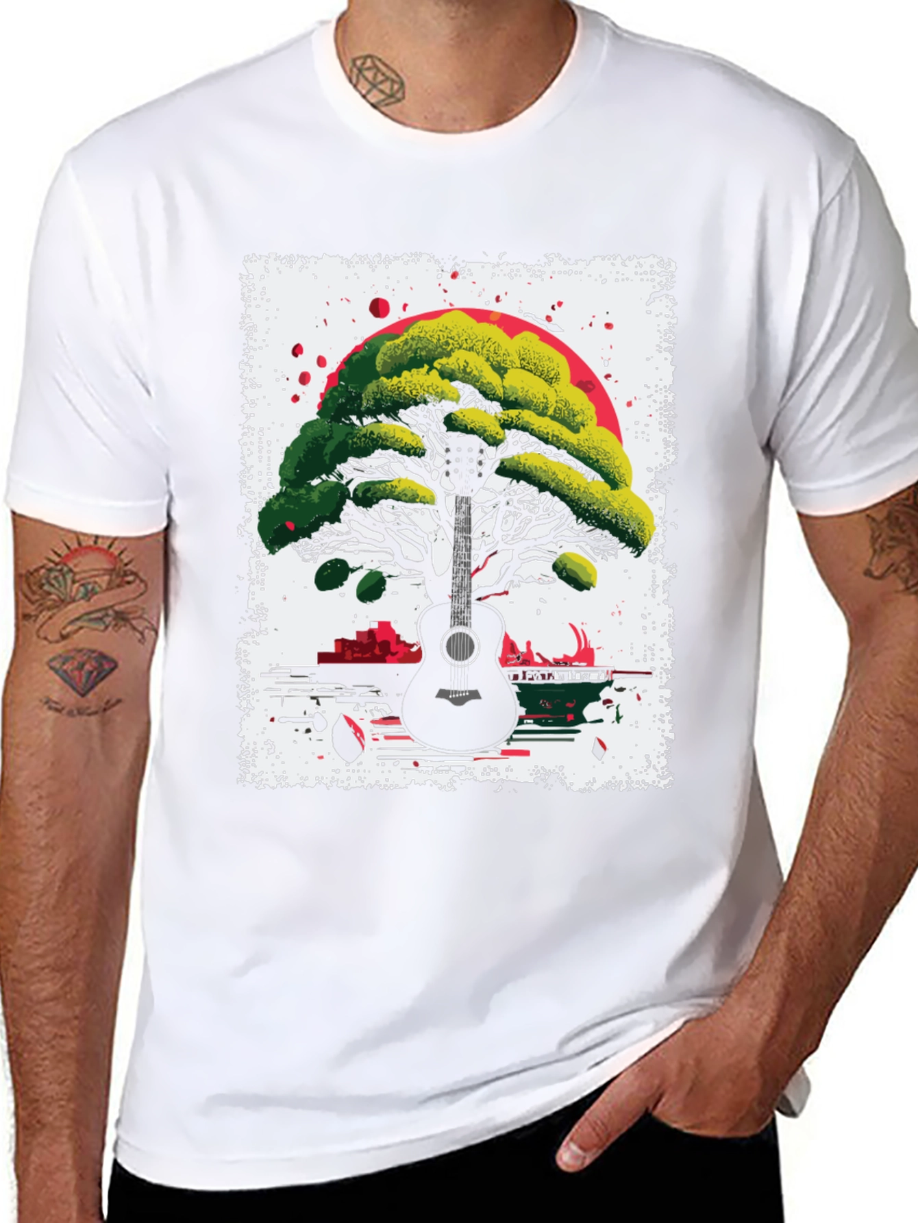 Guitar Tree T-Shirt - Unique Music & Nature Design