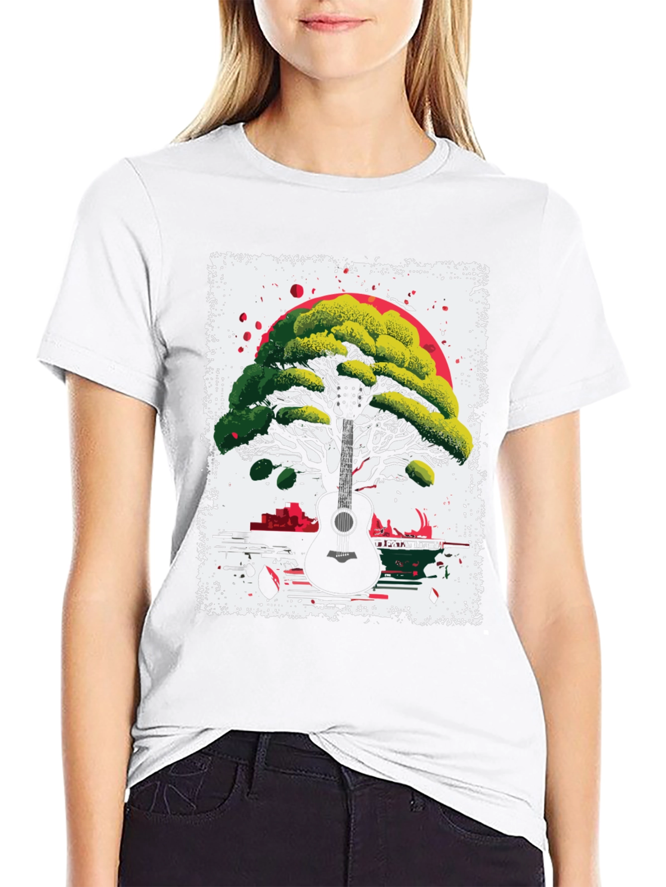 Guitar Tree T-Shirt - Unique Music & Nature Design