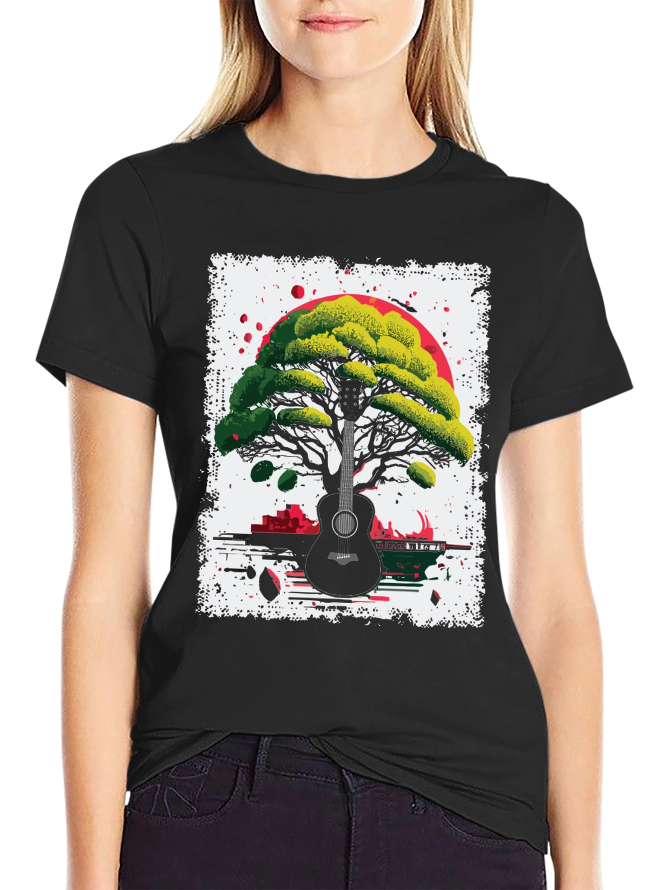 Guitar Tree T-Shirt - Unique Music & Nature Design