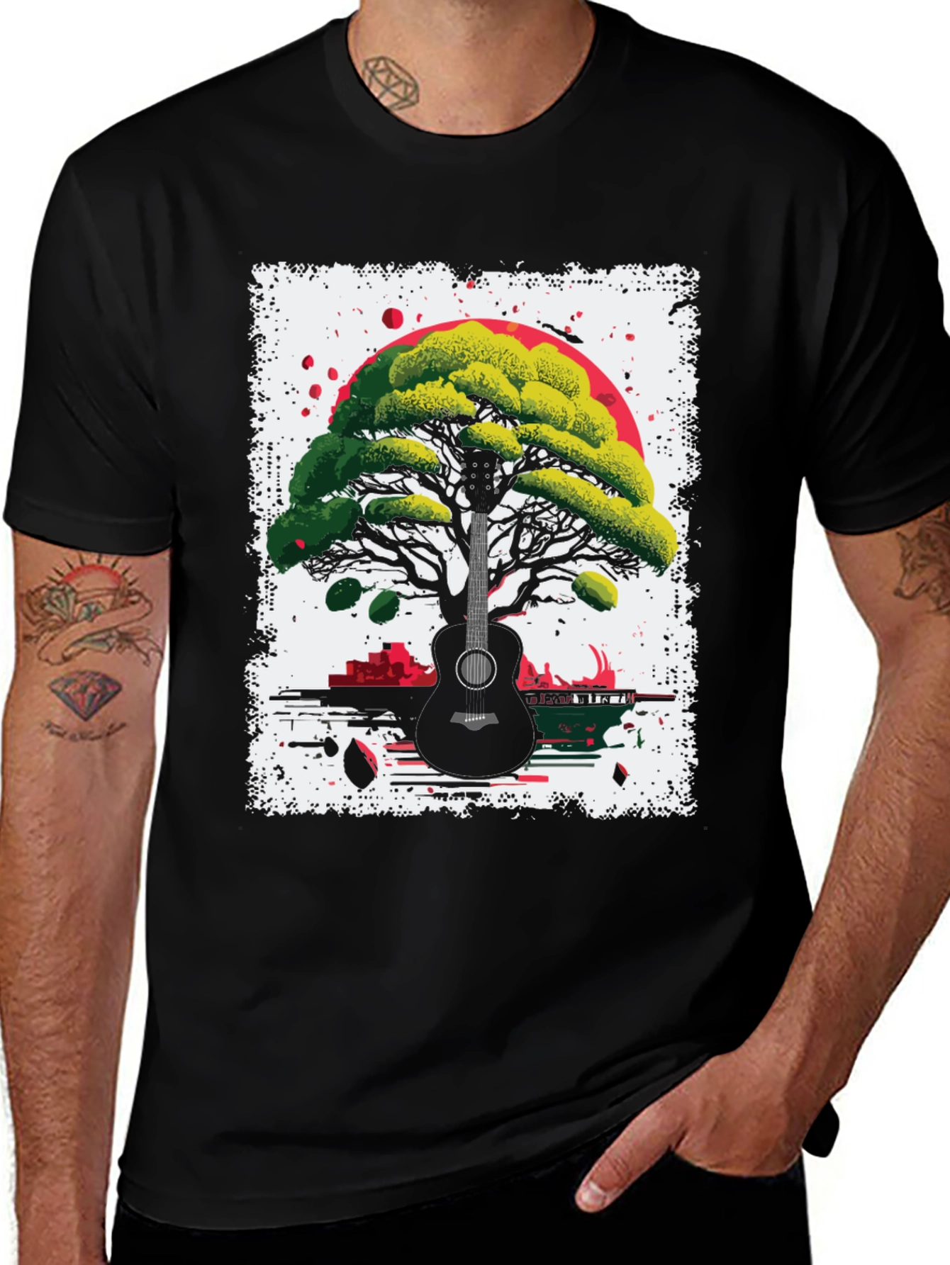 Guitar Tree T-Shirt - Unique Music & Nature Design