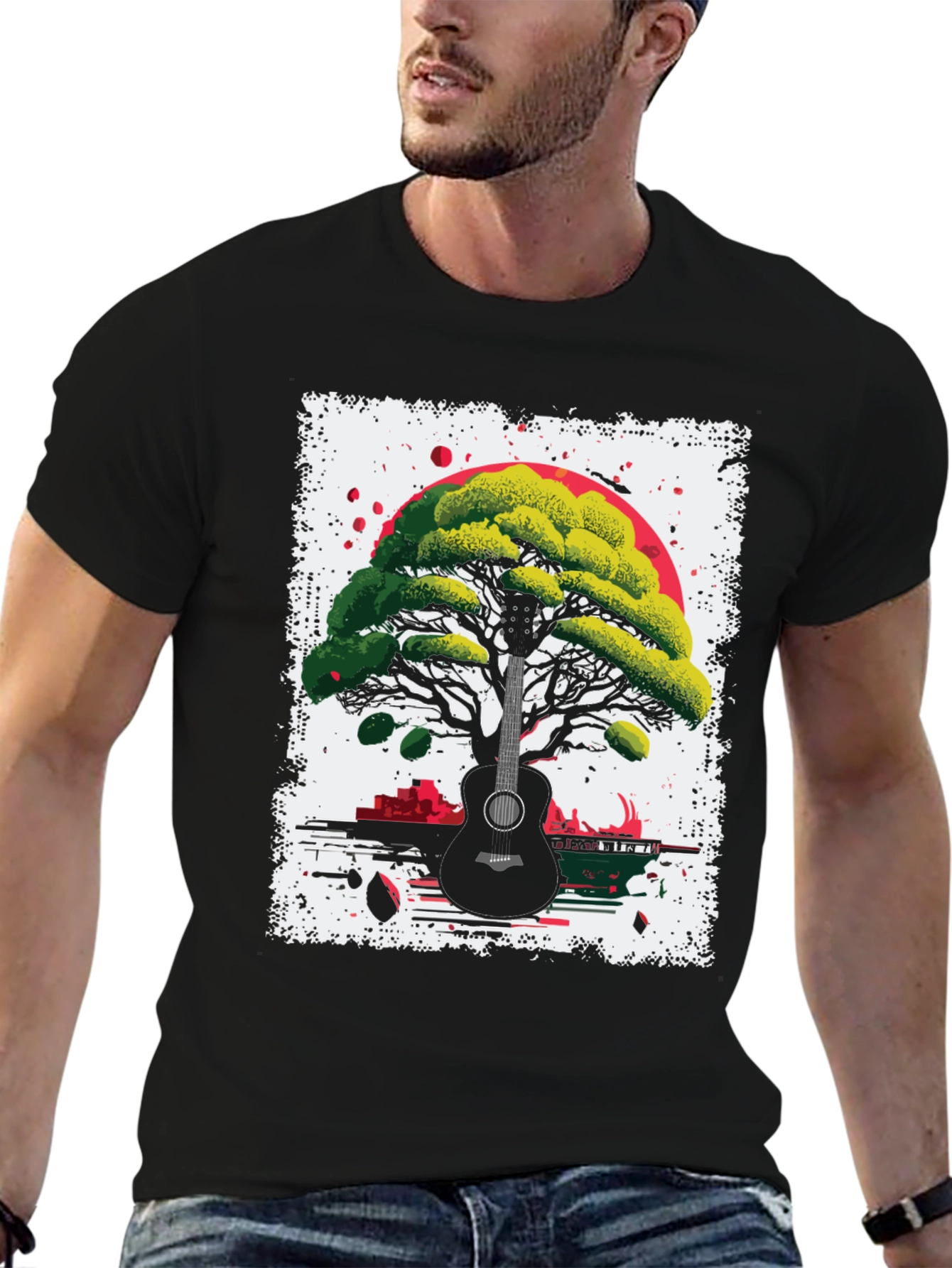 Guitar Tree T-Shirt - Unique Music & Nature Design