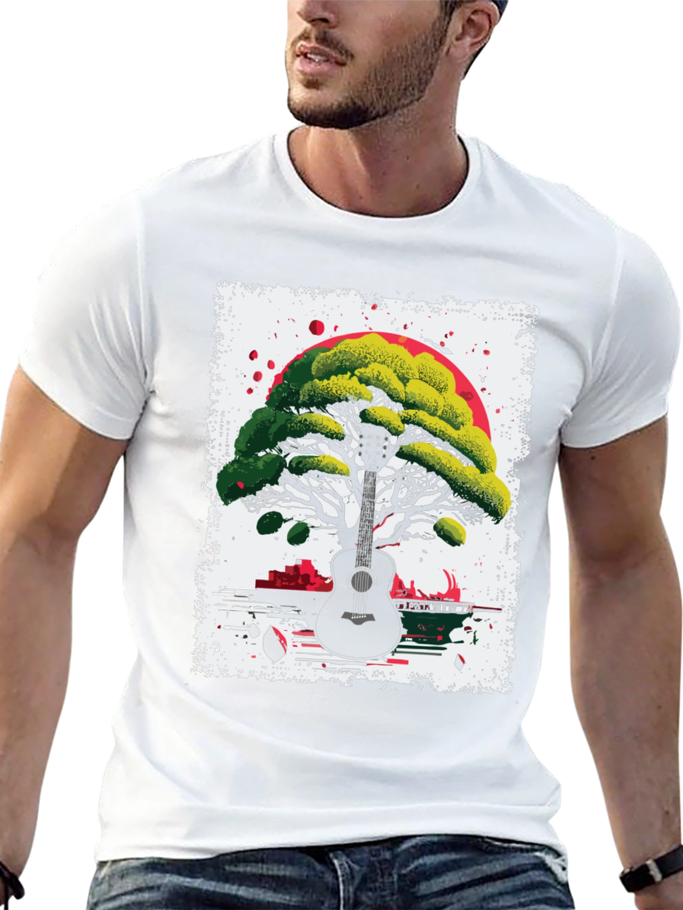 Guitar Tree T-Shirt - Unique Music & Nature Design