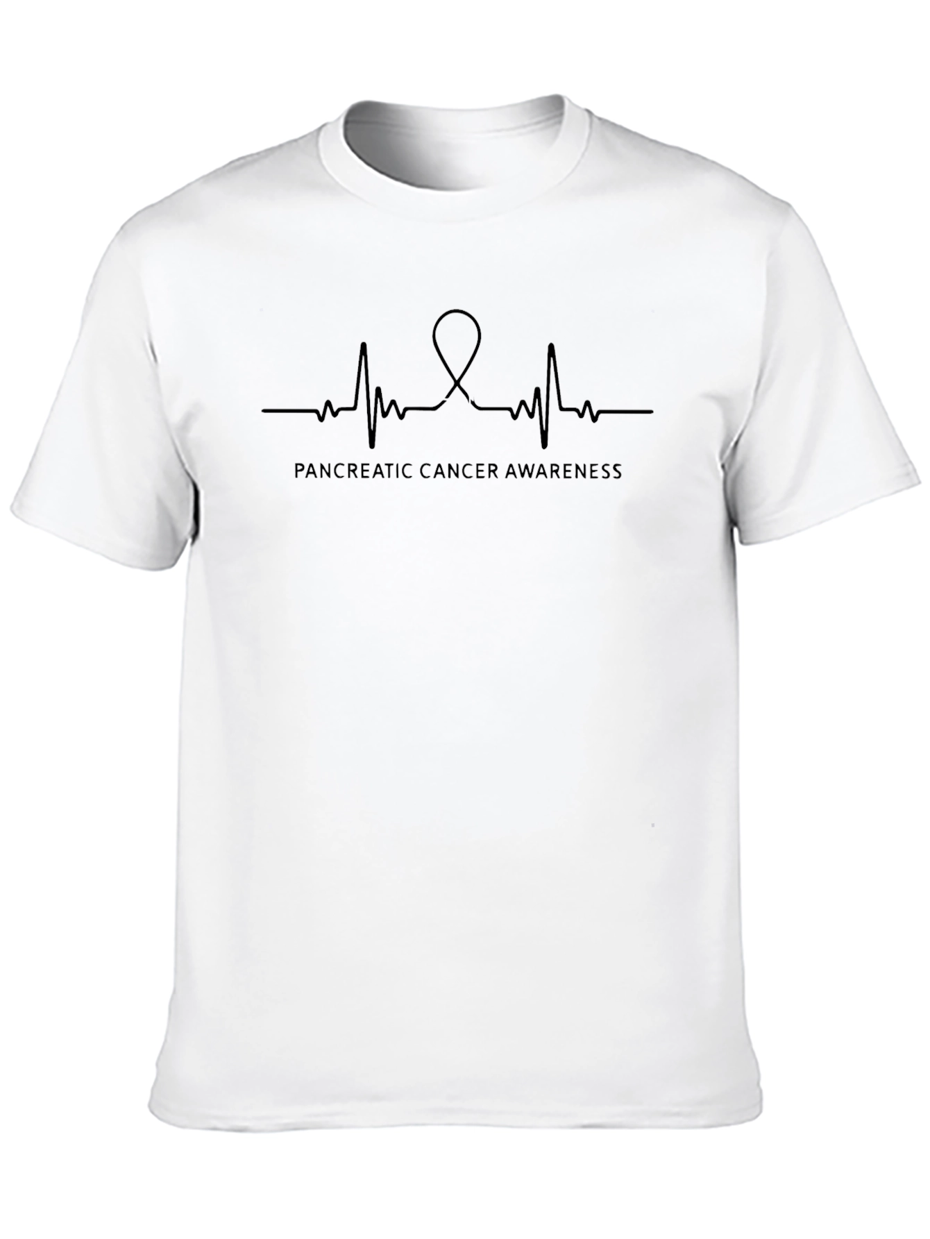Pancreatic Cancer Awareness Ribbon Heartbeat T-Shirt