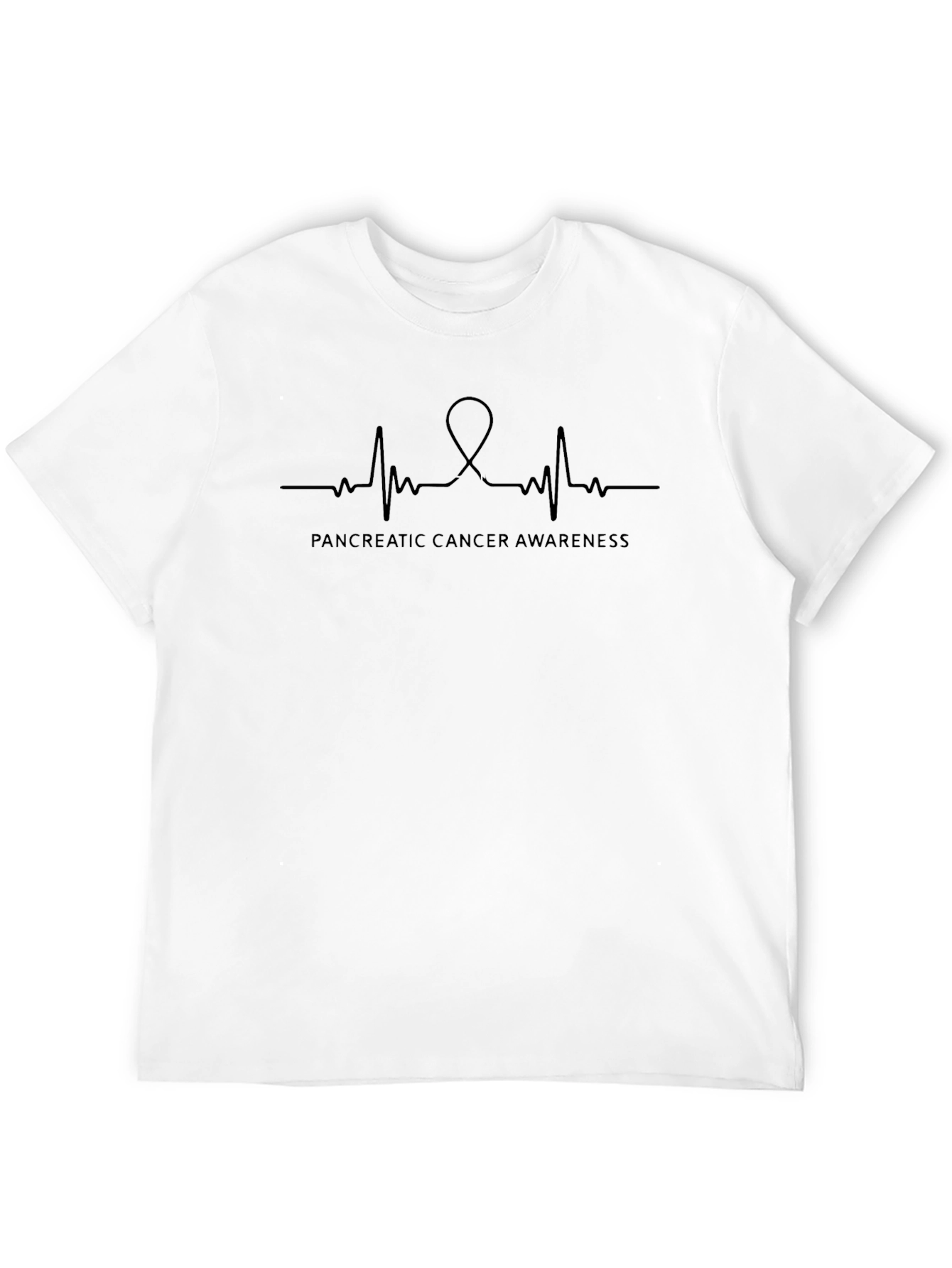 Pancreatic Cancer Awareness Ribbon Heartbeat T-Shirt