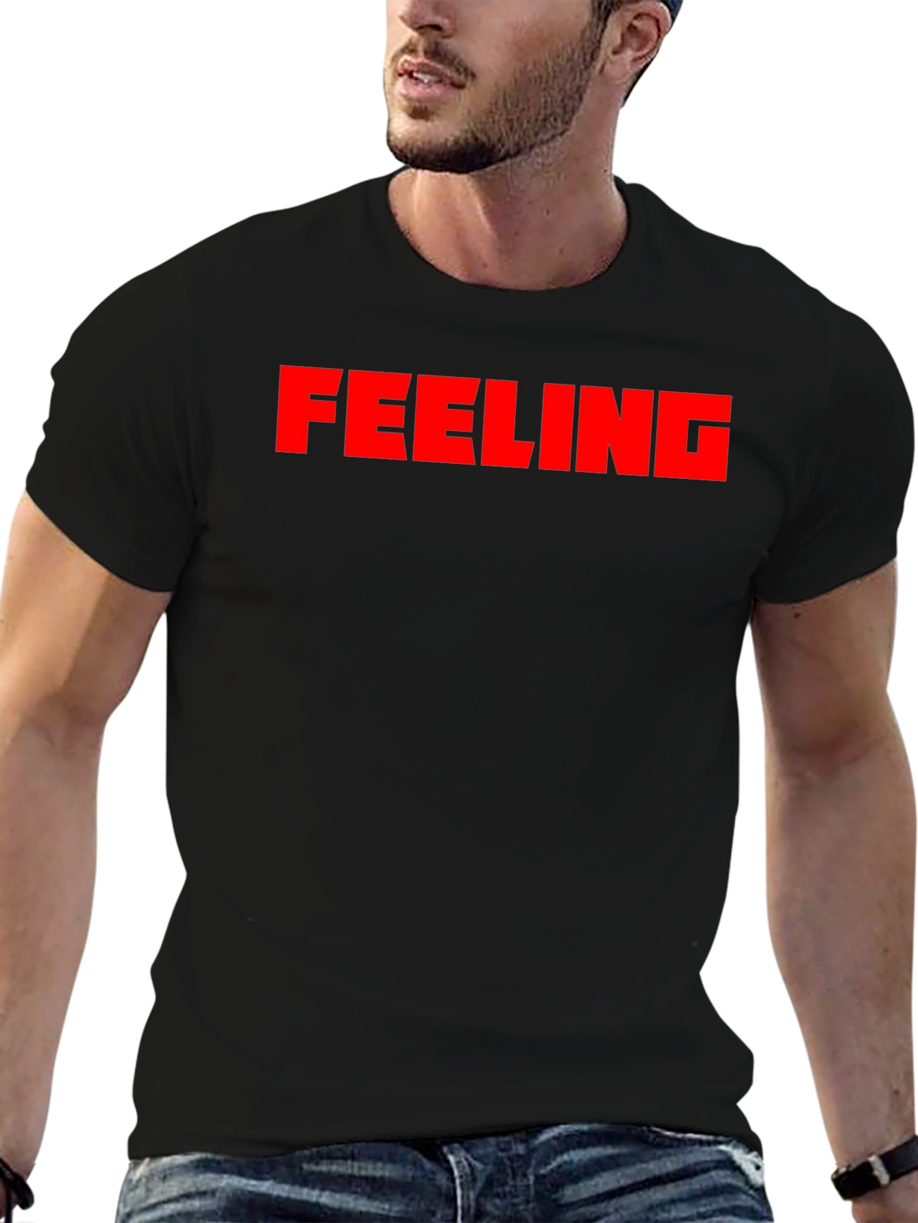 Feeling Tee - Bold Statement Black T-Shirt