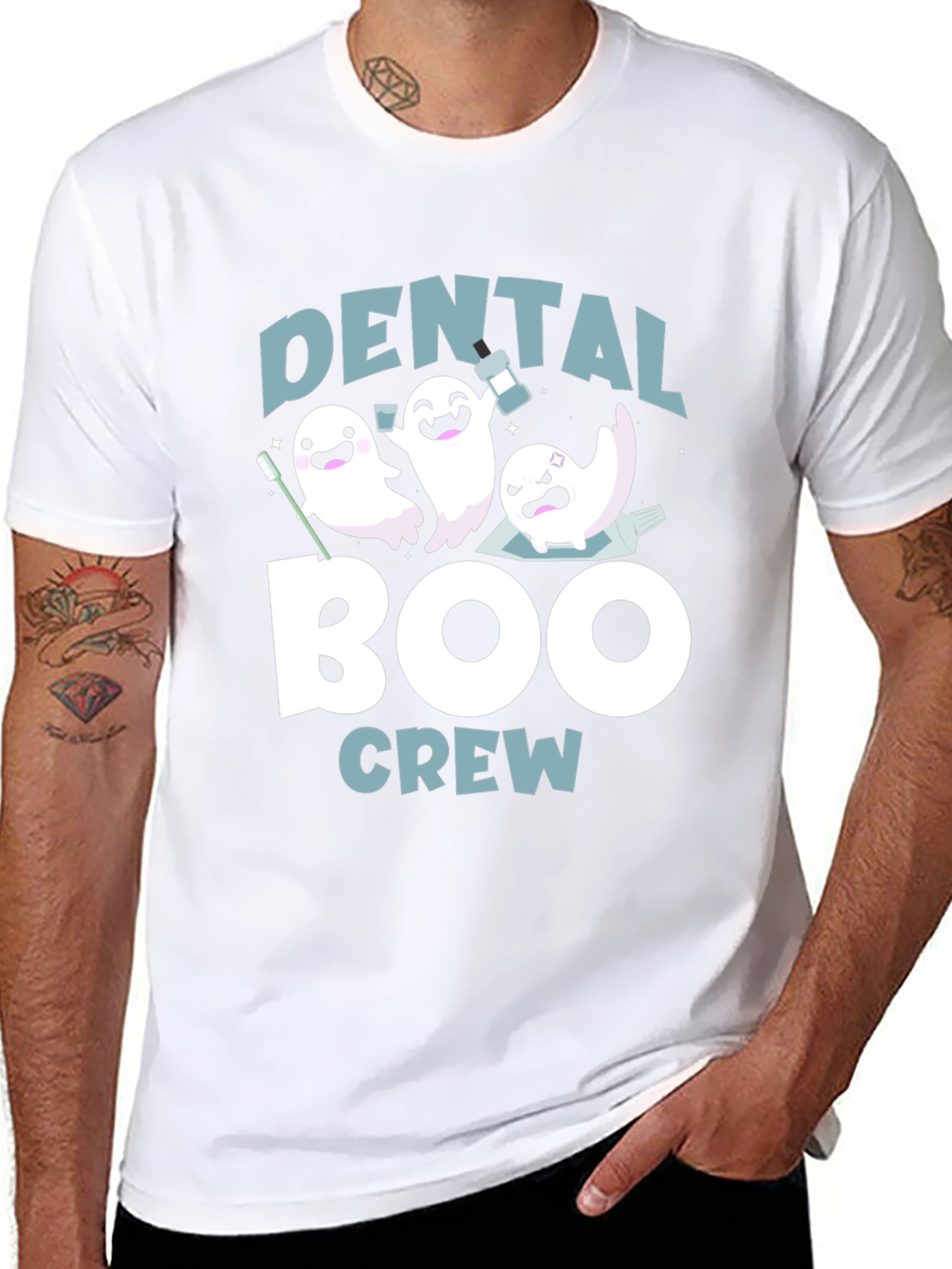 Dental Boo Crew T-Shirt Halloween Dentist Tee