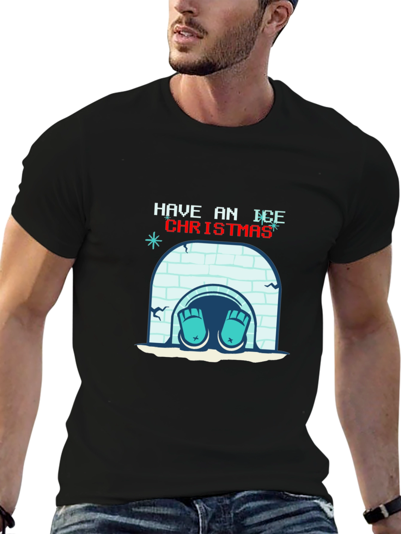 Ice Christmas Graphic Tee - Holiday Humor T-Shirt