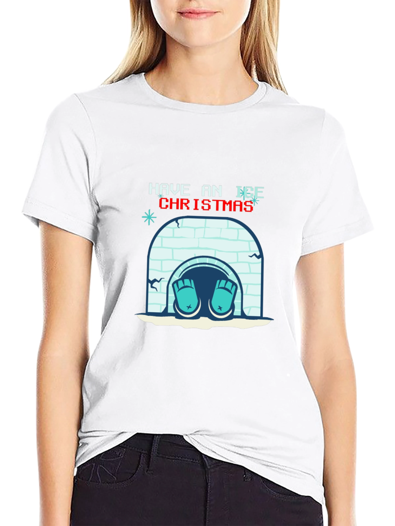 Ice Christmas Graphic Tee - Holiday Humor T-Shirt