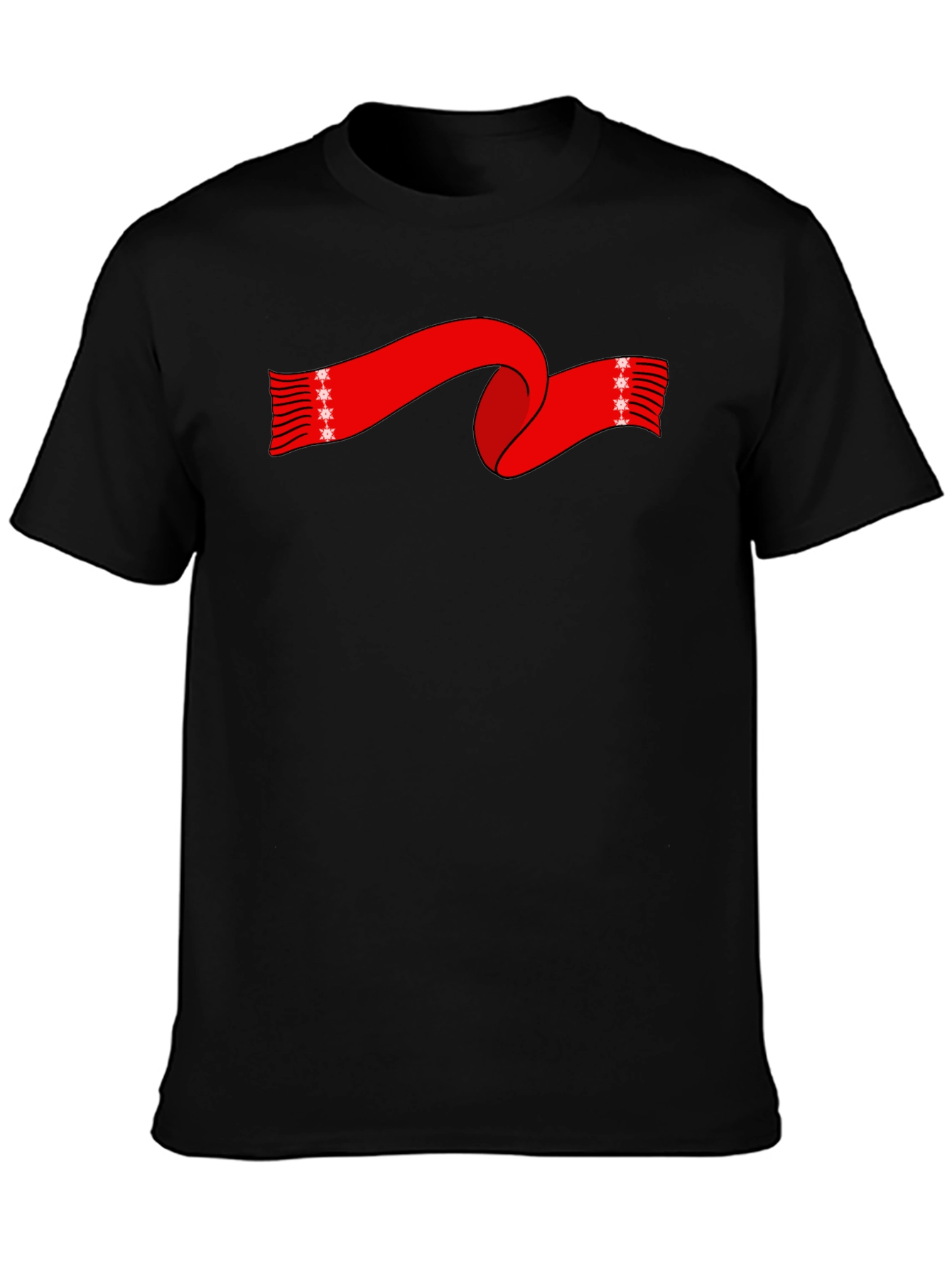 Festive Red Scarf Graphic Tee - Holiday Style