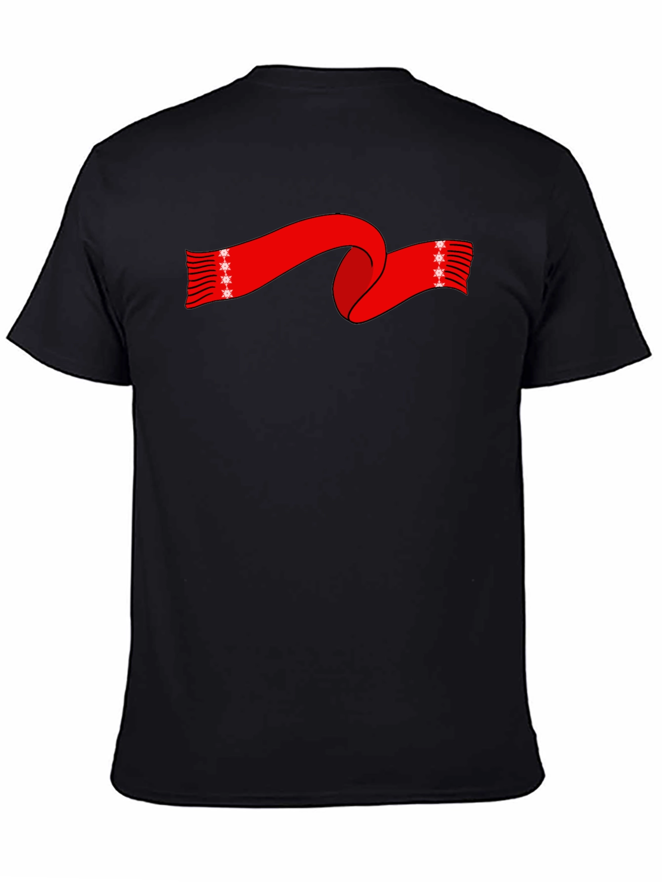 Festive Red Scarf Graphic Tee - Holiday Style