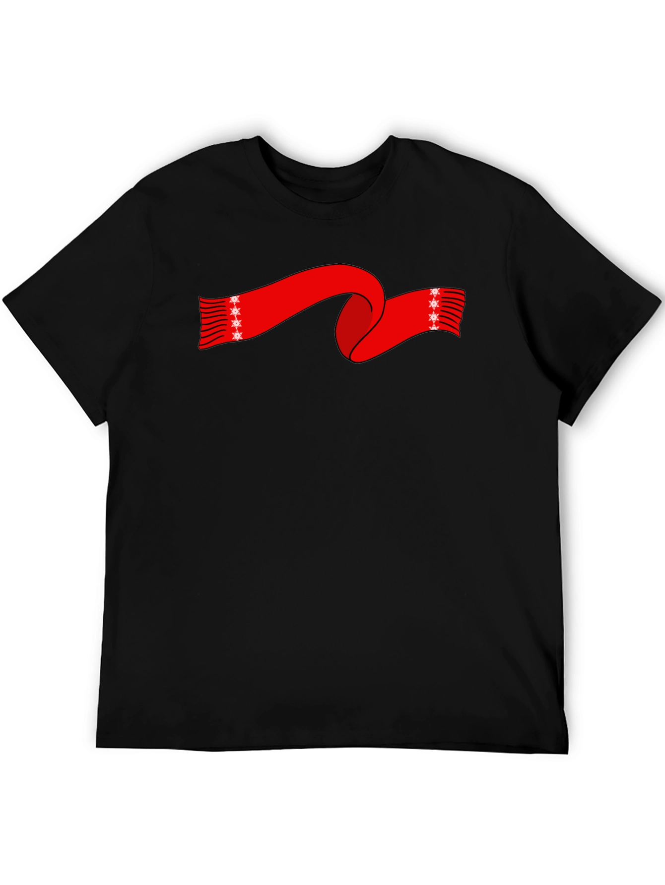 Festive Red Scarf Graphic Tee - Holiday Style