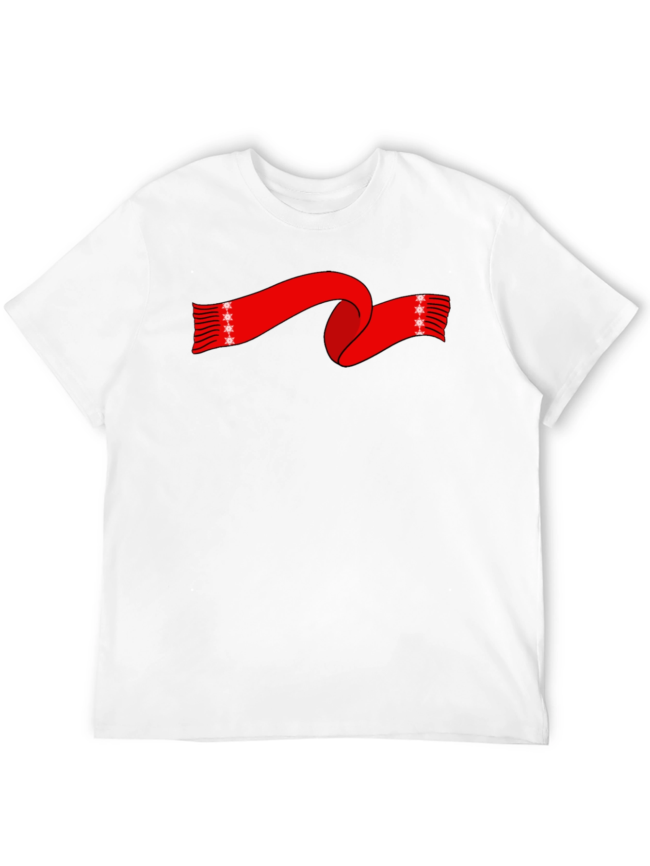 Festive Red Scarf Graphic Tee - Holiday Style