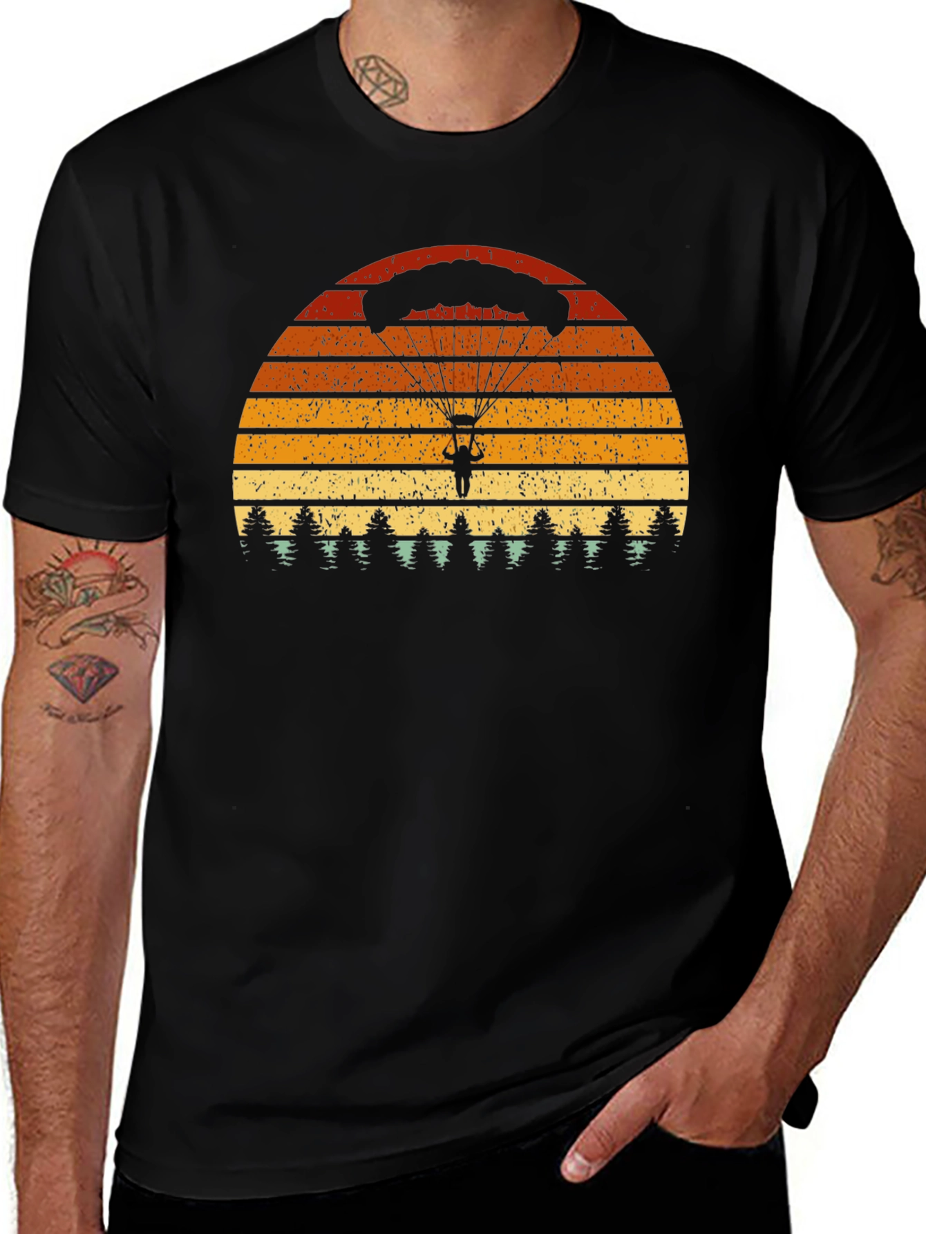 Parachute Sunset T-Shirt - Retro Style