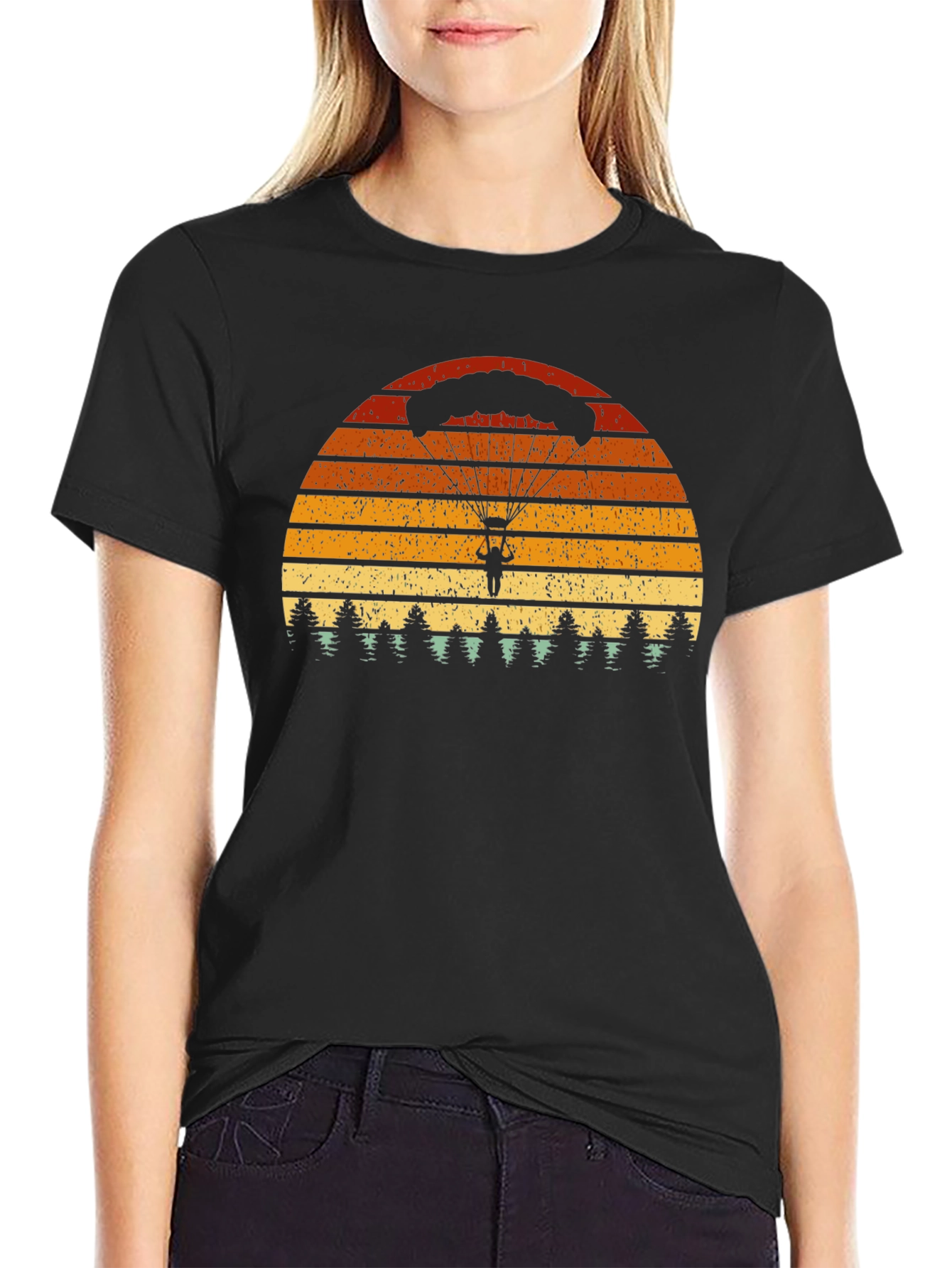 Parachute Sunset T-Shirt - Retro Style