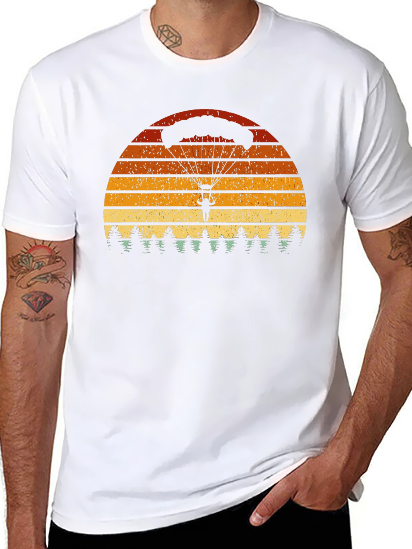 Parachute Sunset T-Shirt - Retro Style