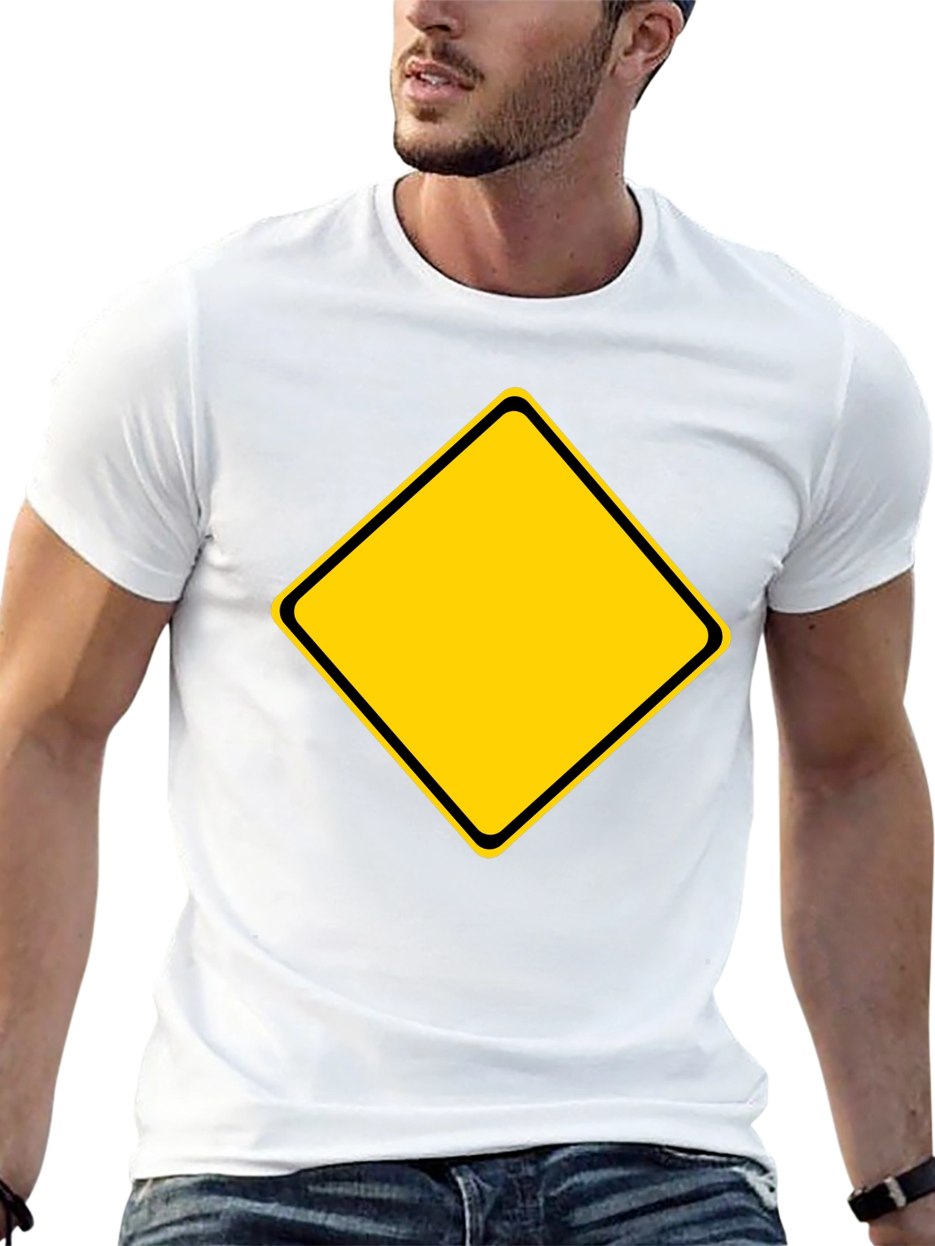 Caution Sign Graphic Tee - Black