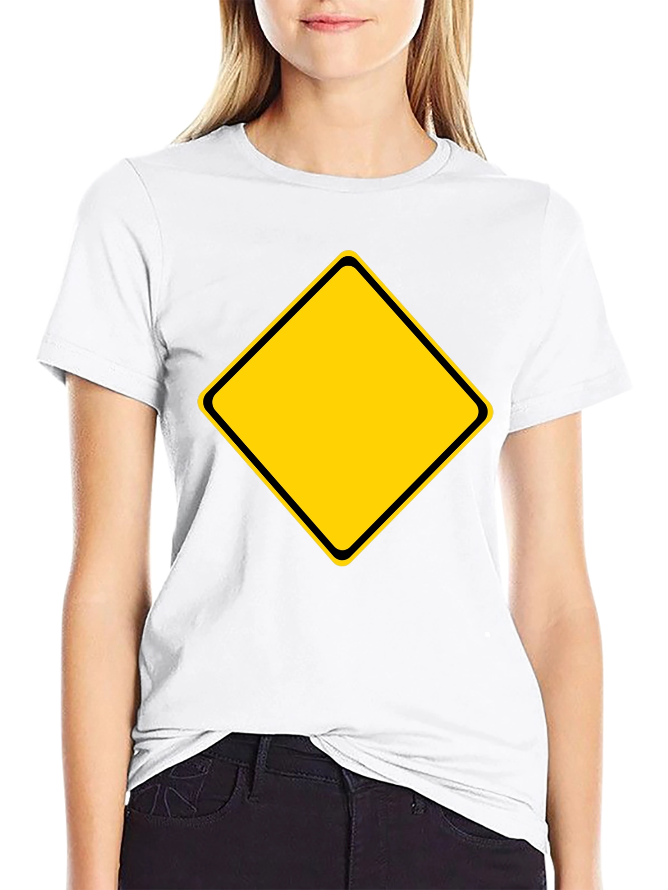 Caution Sign Graphic Tee - Black